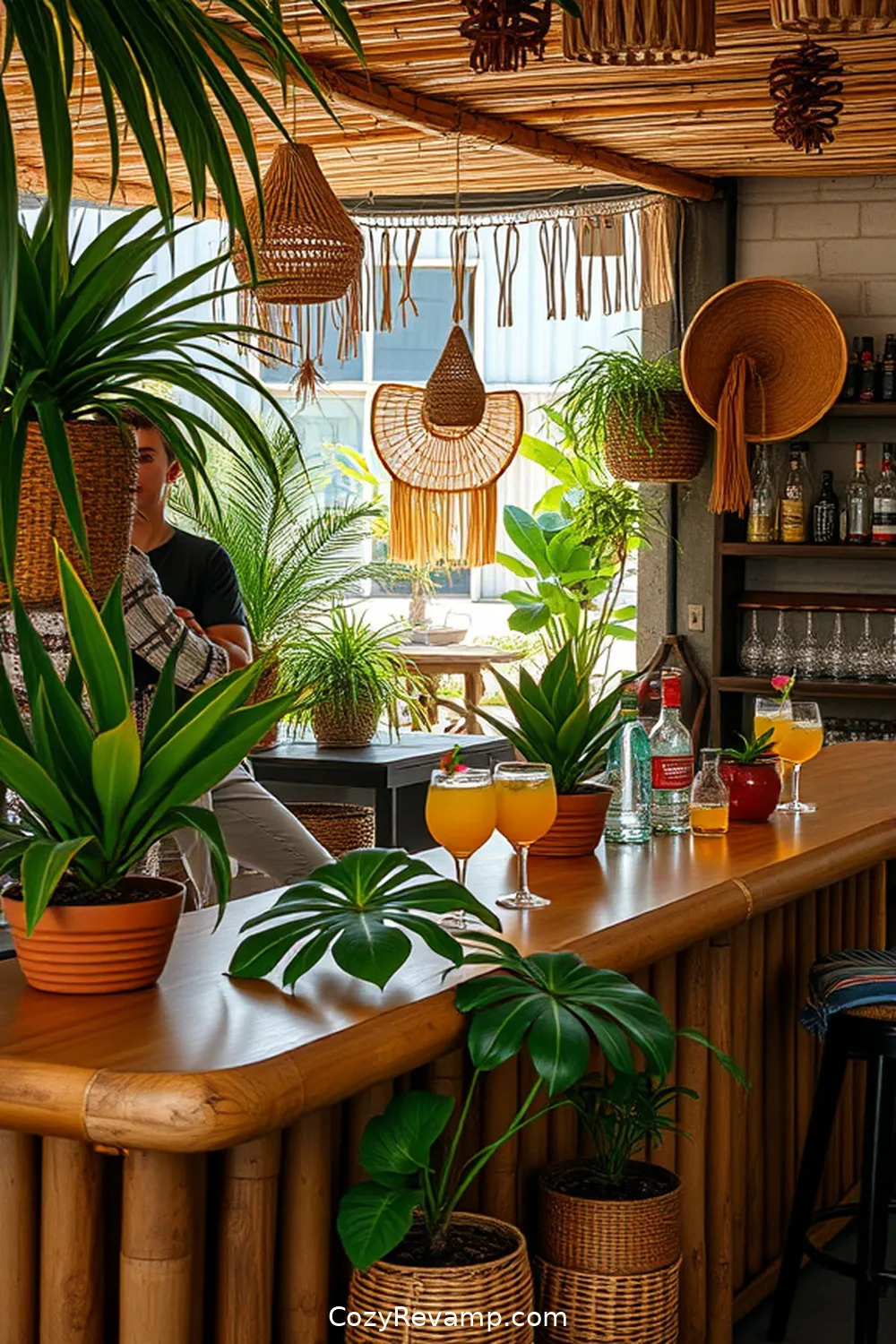 Creating a Bamboo Bar for Entertaining for 16 Ways to Create a Bohemian Garage With Bamboo Material