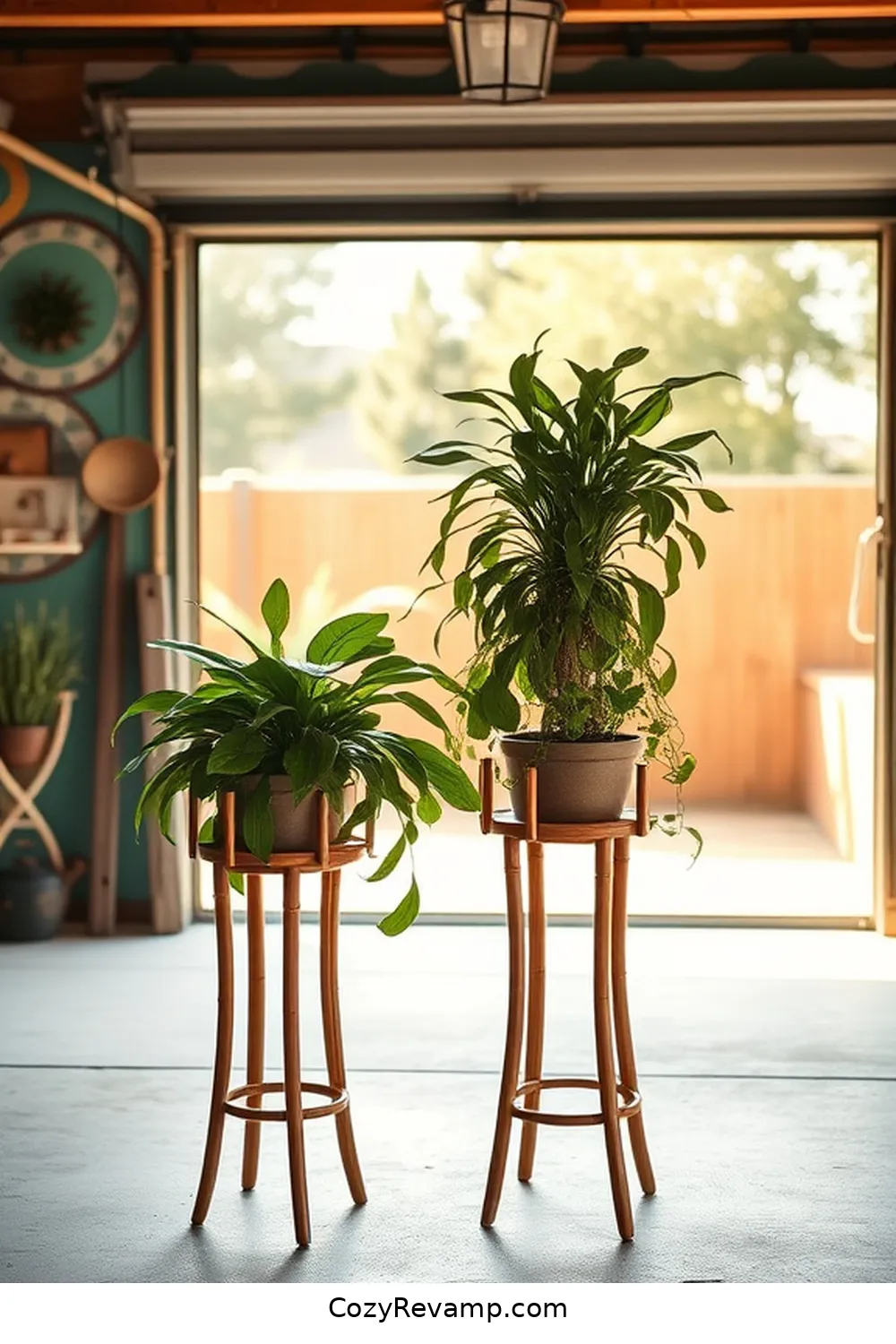 DIY Bamboo Plant Stands for Greenery for 16 Ways to Create a Bohemian Garage With Bamboo Material
