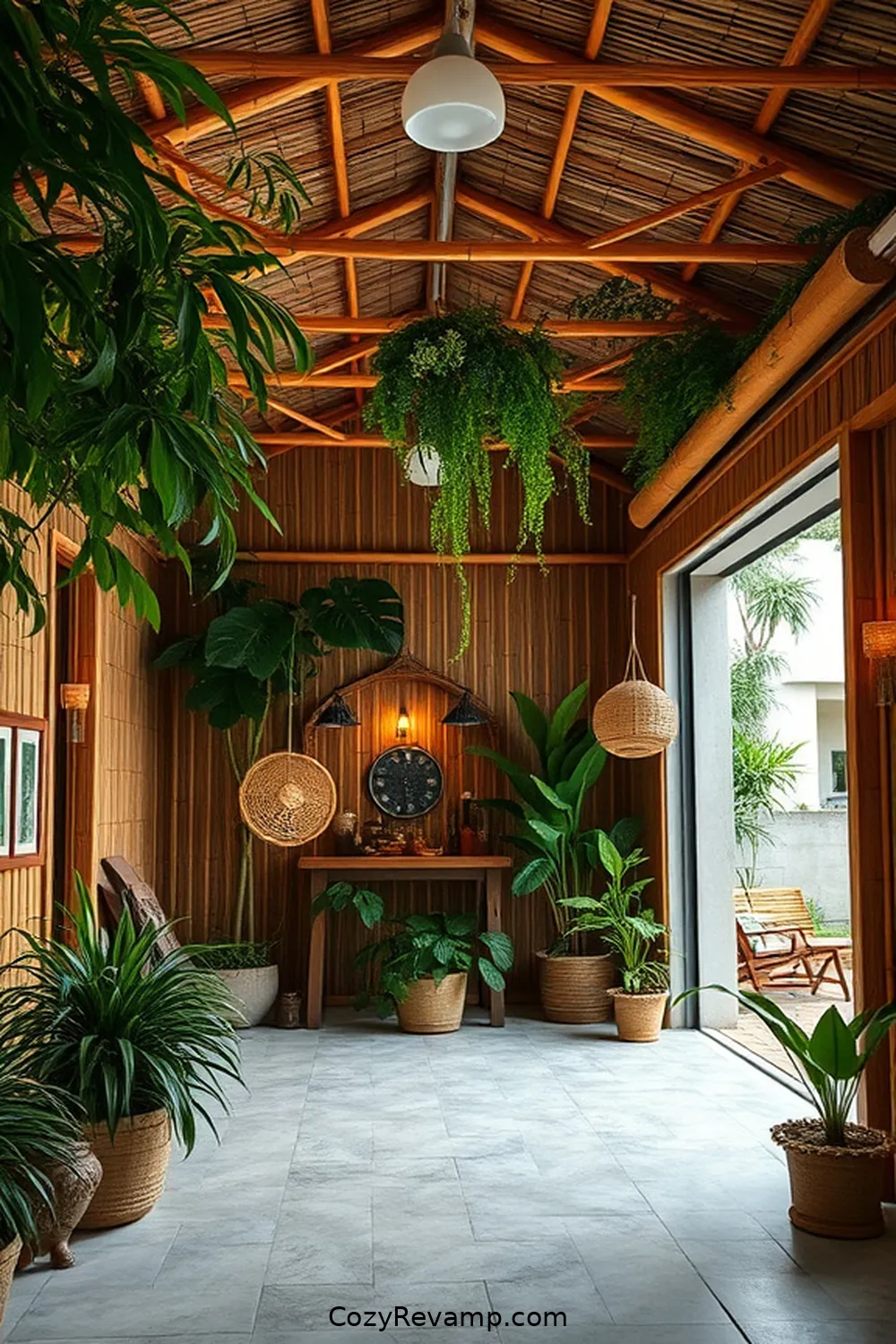 Incorporating Bamboo in Garage Walls and Ceilings for 16 Ways to Create a Bohemian Garage With Bamboo Material