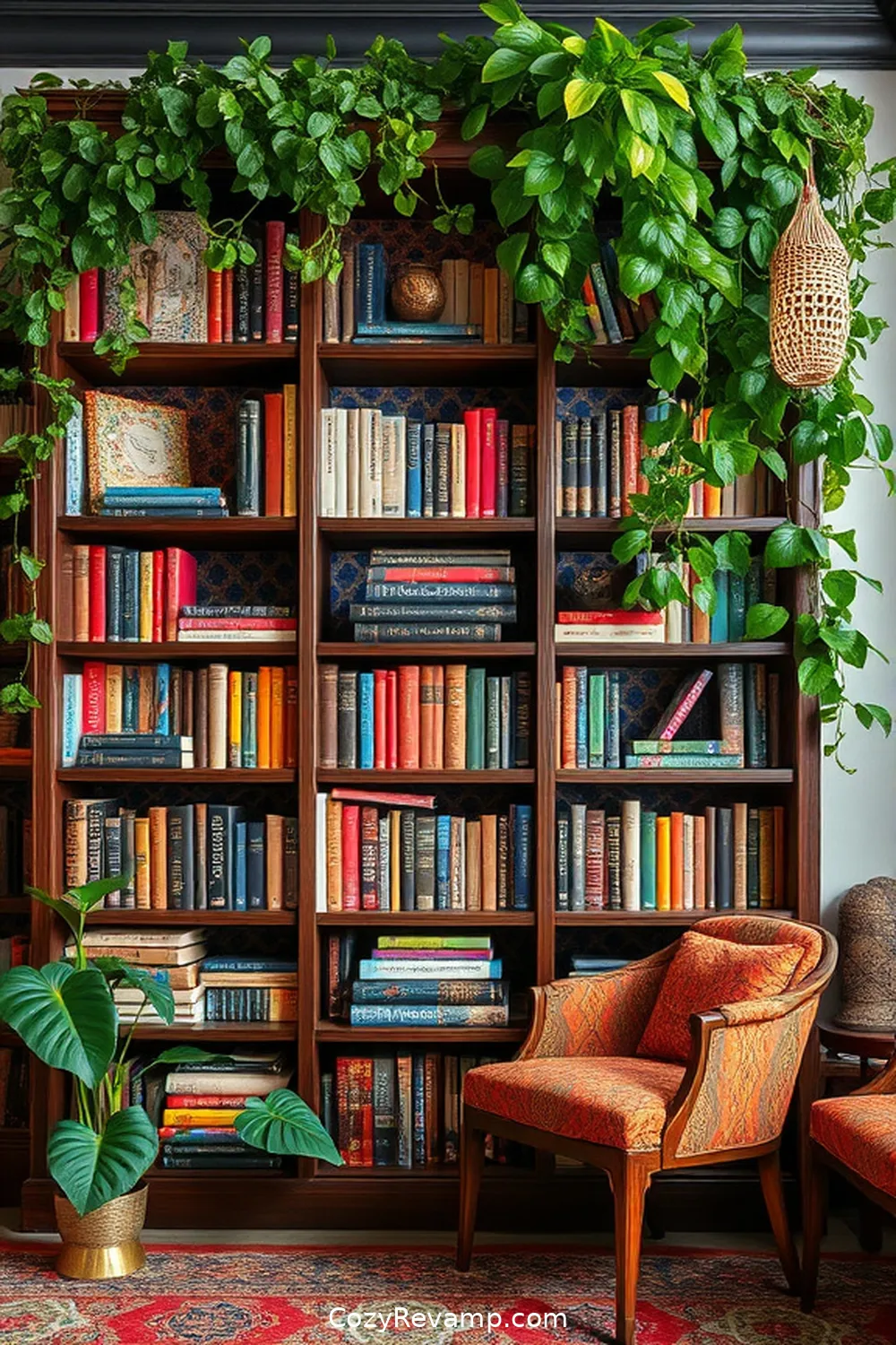 16 Ways to Create a Bohemian Library With Upcycled Fabric Material 8 Build a Fabric-Covered Bookcase for 16 Ways to Create a Bohemian Library With Upcycled Fabric Material