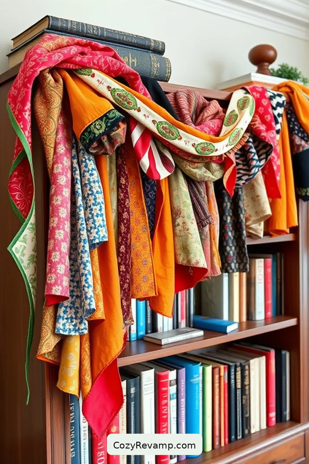 16 Ways to Create a Bohemian Library With Upcycled Fabric Material 16 Craft a Fabric Garland to Add Color for 16 Ways to Create a Bohemian Library With Upcycled Fabric Material