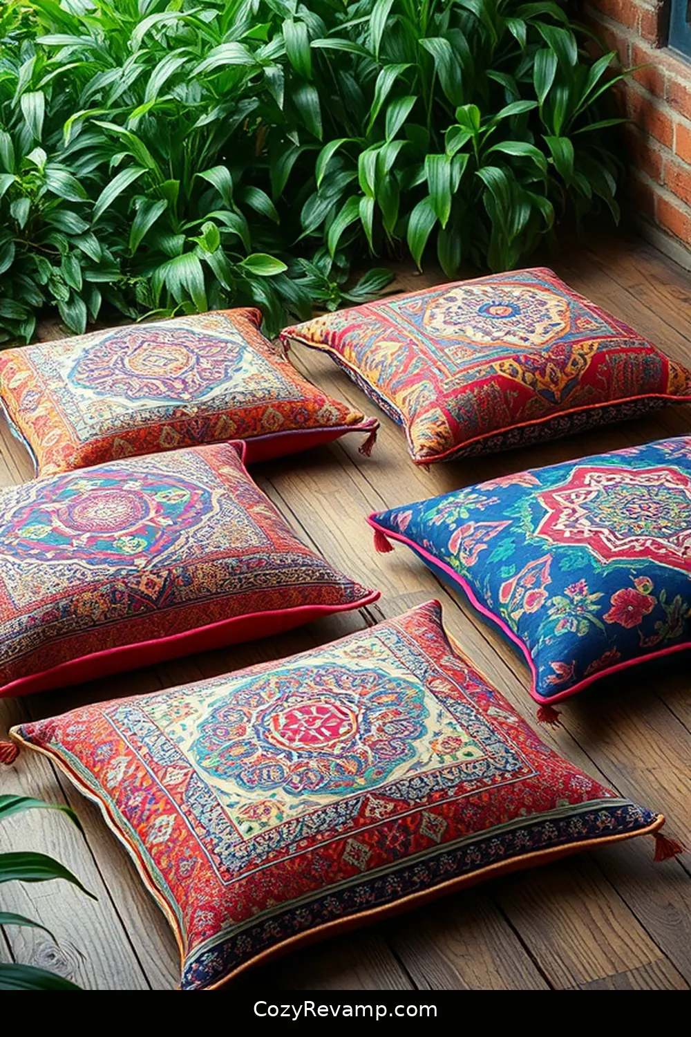 16 Ways to Create a Bohemian Library With Upcycled Fabric Material 4 Design Floor Cushions Using Vintage Textiles for 16 Ways to Create a Bohemian Library With Upcycled Fabric Material