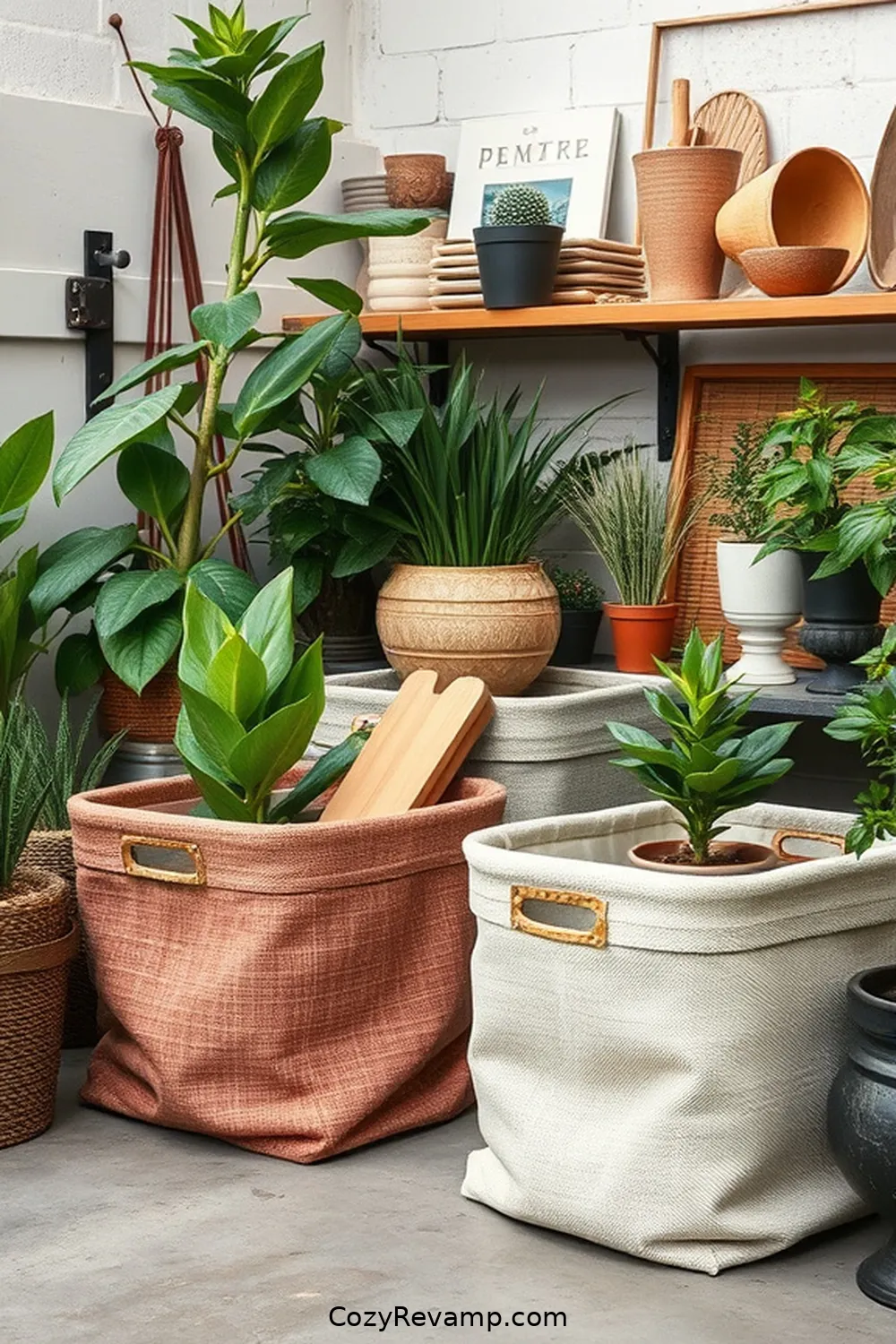 Fabric-covered Storage Bins for 16 Ways to Create an Industrial Nursery With Upcycled Fabric Material
