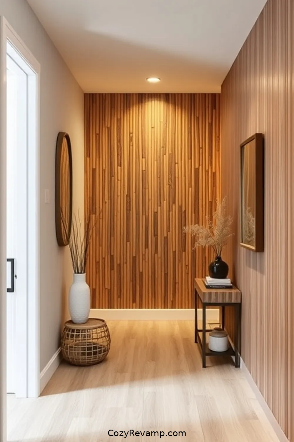 Bamboo Accent Wall for 16 Ways to Incorporate Bamboo Material in Your Modern Farmhouse Hallway