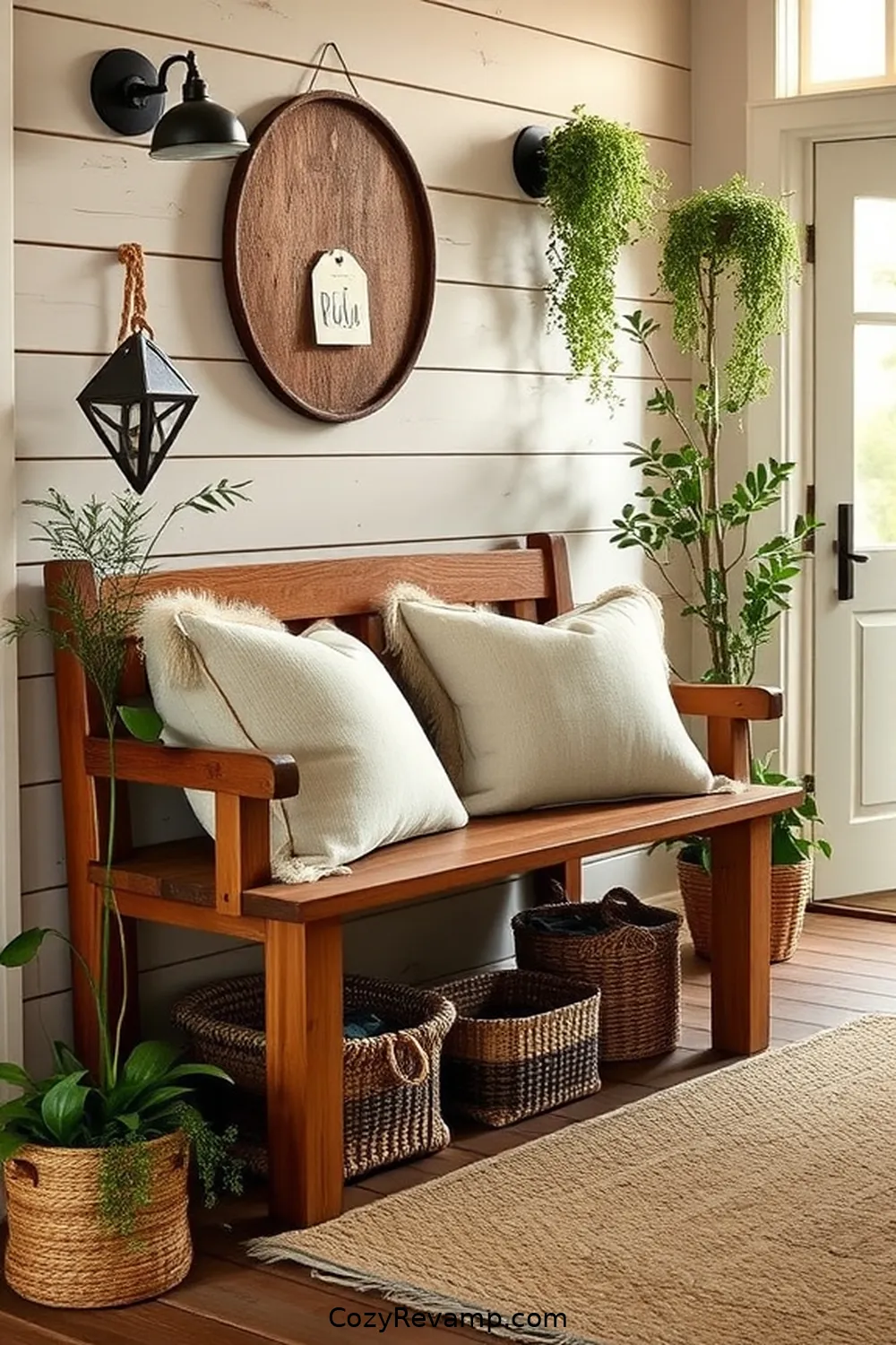 16 Ways to Style Your Rustic Entryway With Organic Cotton Material 3 Add Cozy Organic Cotton Cushions to Benches for 16 Ways to Style Your Rustic Entryway With Organic Cotton Material
