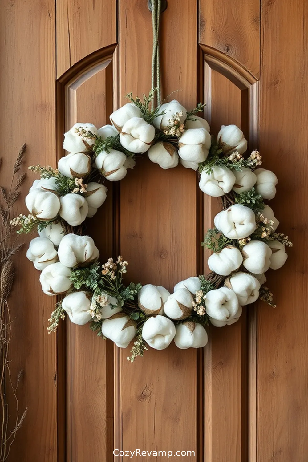 16 Ways to Style Your Rustic Entryway With Organic Cotton Material 17 Craft a DIY Organic Cotton Wreath for a Welcoming Entry for 16 Ways to Style Your Rustic Entryway With Organic Cotton Material