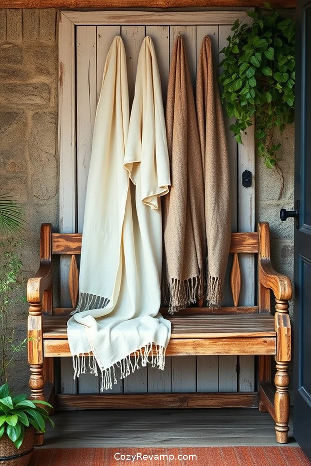 16 Ways to Style Your Rustic Entryway With Organic Cotton Material 16 Incorporate Organic Cotton Scarves as Decorative Accents for 16 Ways to Style Your Rustic Entryway With Organic Cotton Material