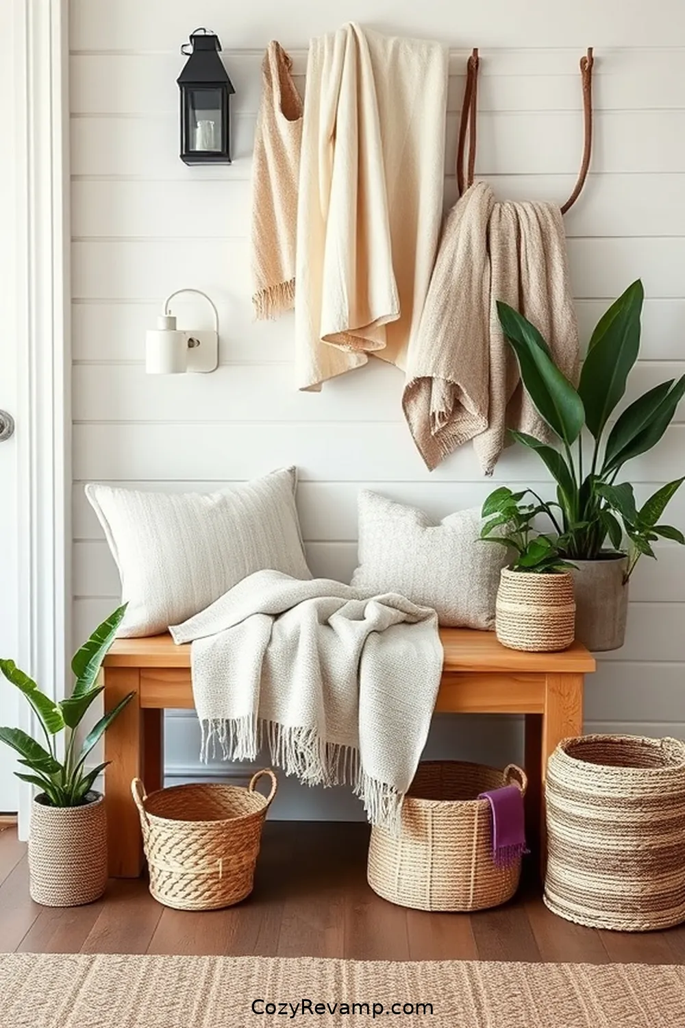 16 Ways to Style Your Rustic Entryway With Organic Cotton Material 13 Layer Different Textures With Organic Cotton Throws for 16 Ways to Style Your Rustic Entryway With Organic Cotton Material