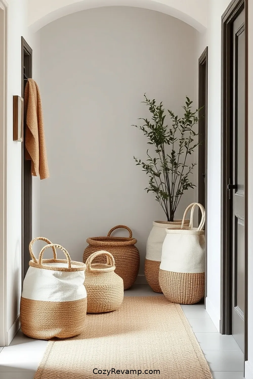 16 Ways to Style a Scandinavian Hallway With Organic Cotton Material 4 Stylish Organic Cotton Baskets for Storage for 16 Ways to Style a Scandinavian Hallway With Organic Cotton Material