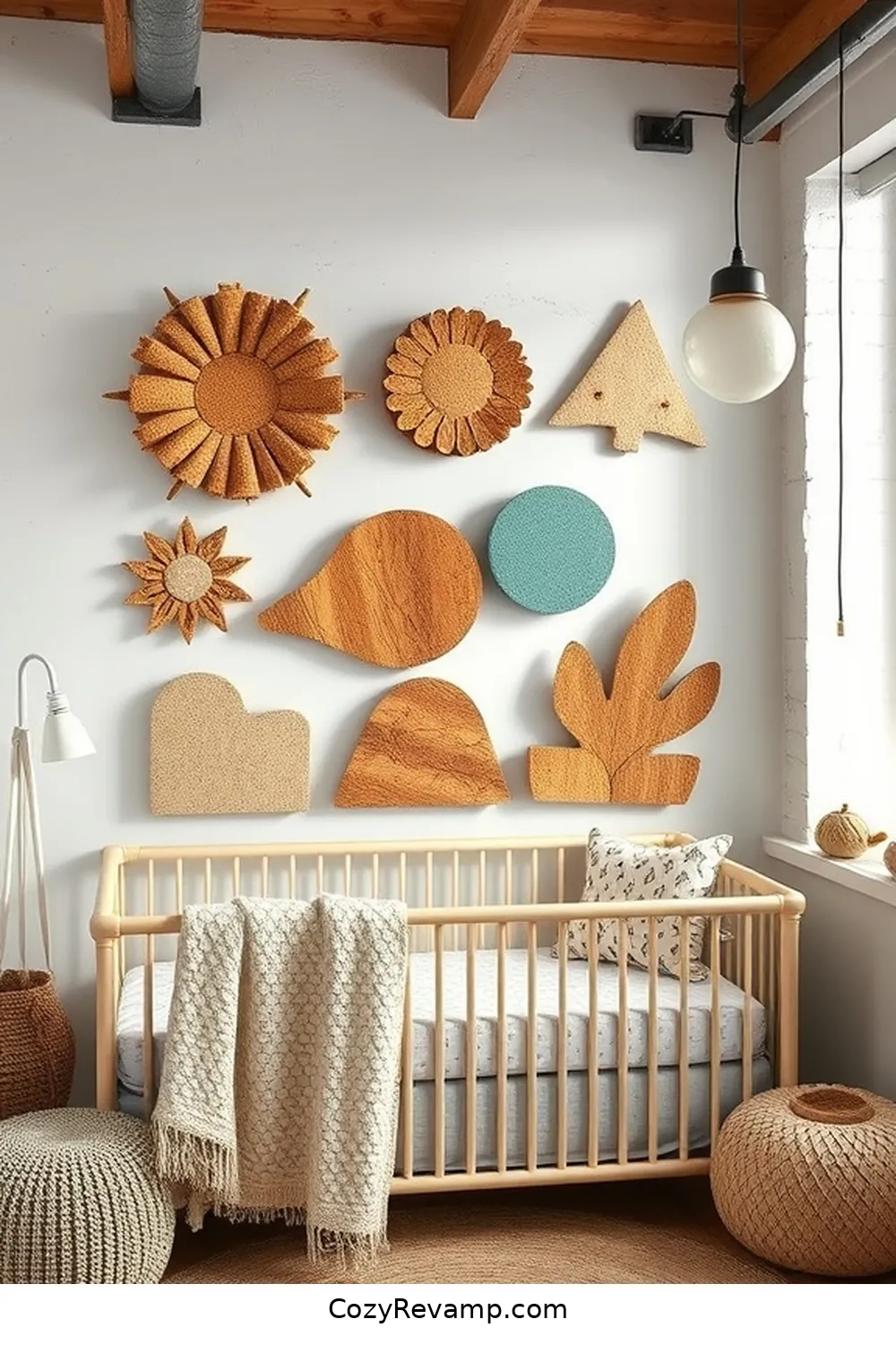 16 Ways to Style an Industrial Nursery With Cork Material 6 Cork Art and Wall Décor for Personalization for 16 Ways to Style an Industrial Nursery With Cork Material