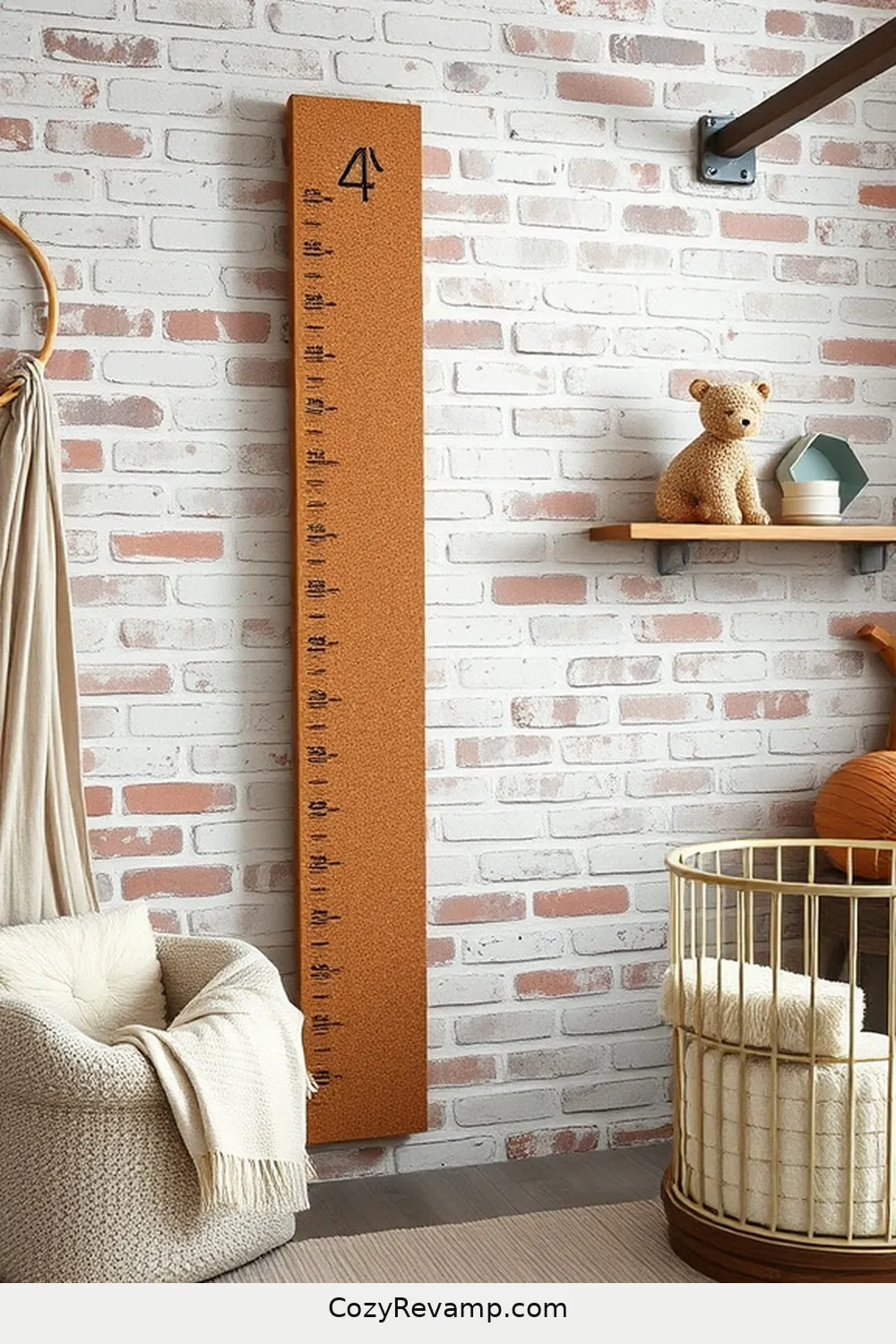 16 Ways to Style an Industrial Nursery With Cork Material 15 Cork Growth Chart for Tracking Milestones for 16 Ways to Style an Industrial Nursery With Cork Material