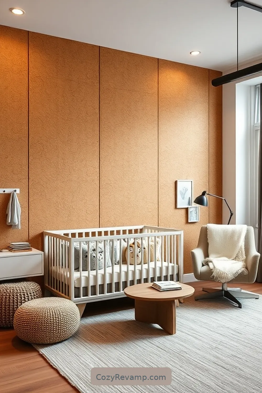 16 Ways to Style an Industrial Nursery With Cork Material 2 Cork Wall Panels for Texture and Warmth for 16 Ways to Style an Industrial Nursery With Cork Material