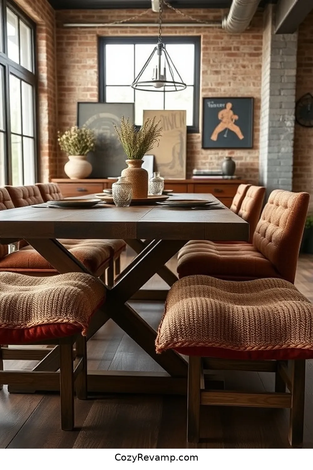 16 Ways to Use Natural Fibers in Your Industrial Dining Room 9 Implement Wool Seat Cushions for Comfort for 16 Ways to Use Natural Fibers in Your Industrial Dining Room