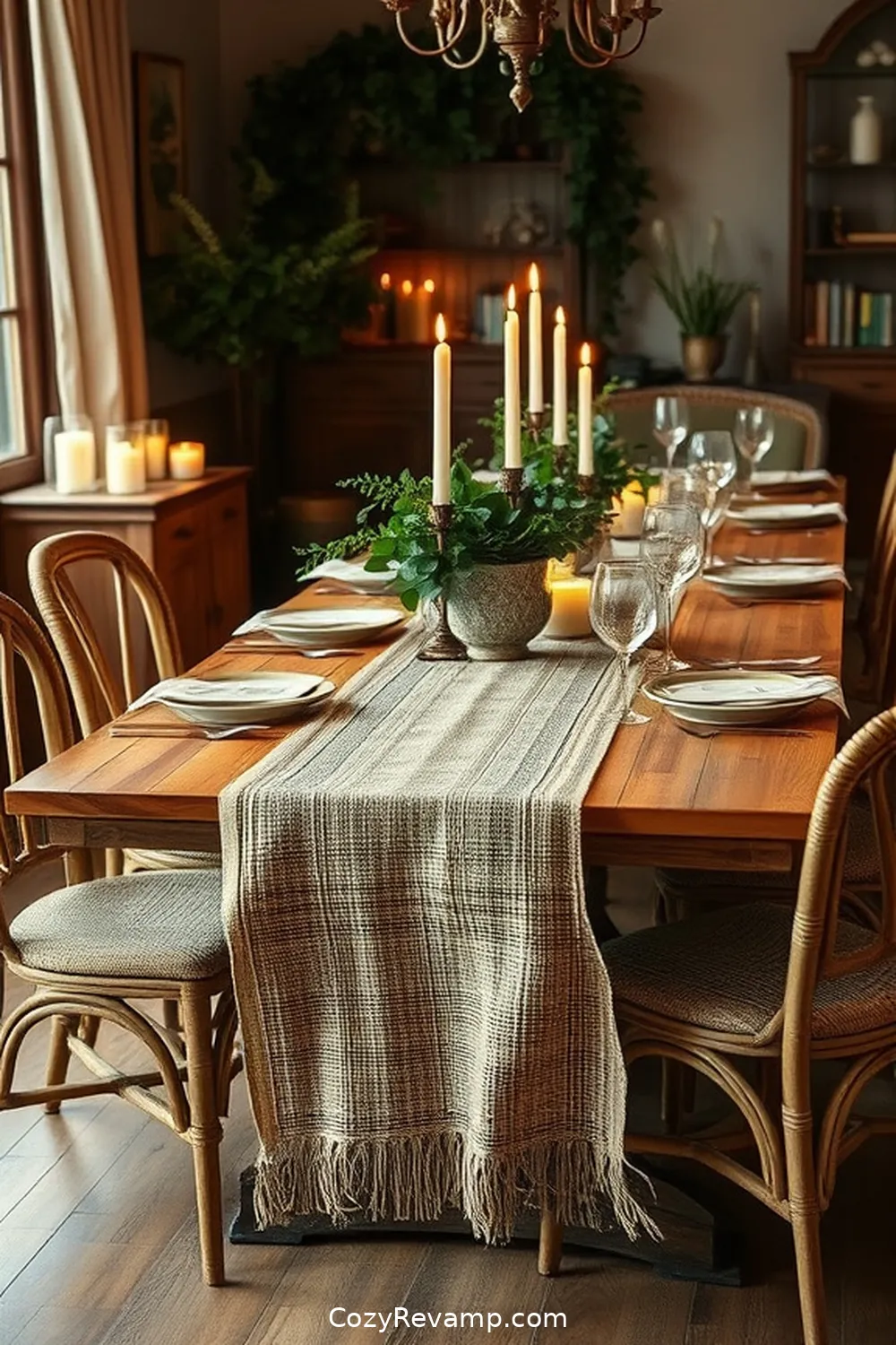 16 Ways to Use Natural Fibers in Your Industrial Dining Room 12 Integrate Burlap Table Runners for Rustic Charm for 16 Ways to Use Natural Fibers in Your Industrial Dining Room