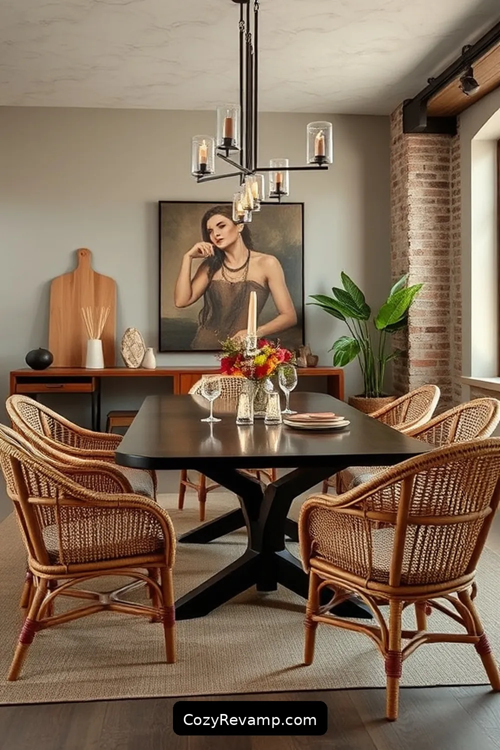 16 Ways to Use Natural Fibers in Your Industrial Dining Room 7 Opt for Rattan Furniture to Enhance Warmth for 16 Ways to Use Natural Fibers in Your Industrial Dining Room