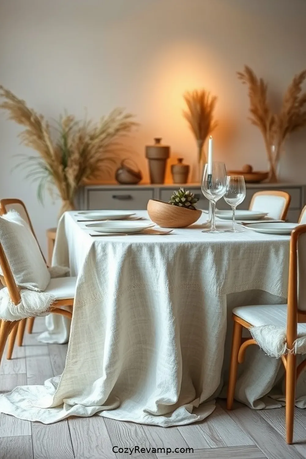 16 Ways to Use Natural Fibers in Your Industrial Dining Room 3 Use Linen Tablecloths for a Soft Touch for 16 Ways to Use Natural Fibers in Your Industrial Dining Room