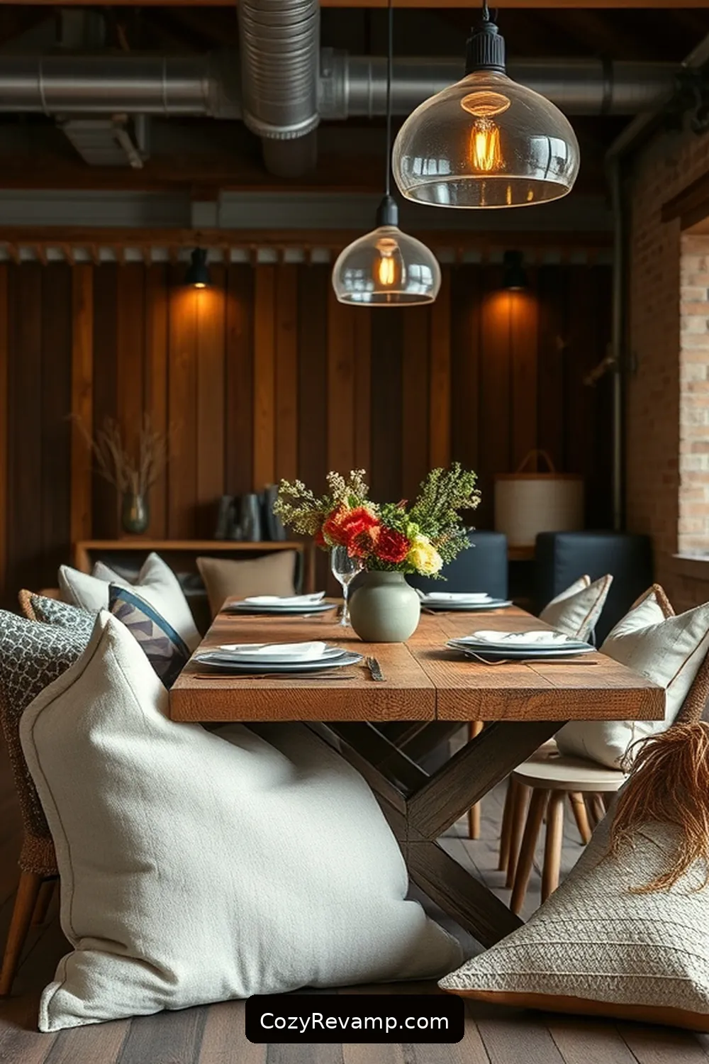 16 Ways to Use Natural Fibers in Your Industrial Dining Room 15 Utilize Organic Cotton Pillows for Added Coziness for 16 Ways to Use Natural Fibers in Your Industrial Dining Room