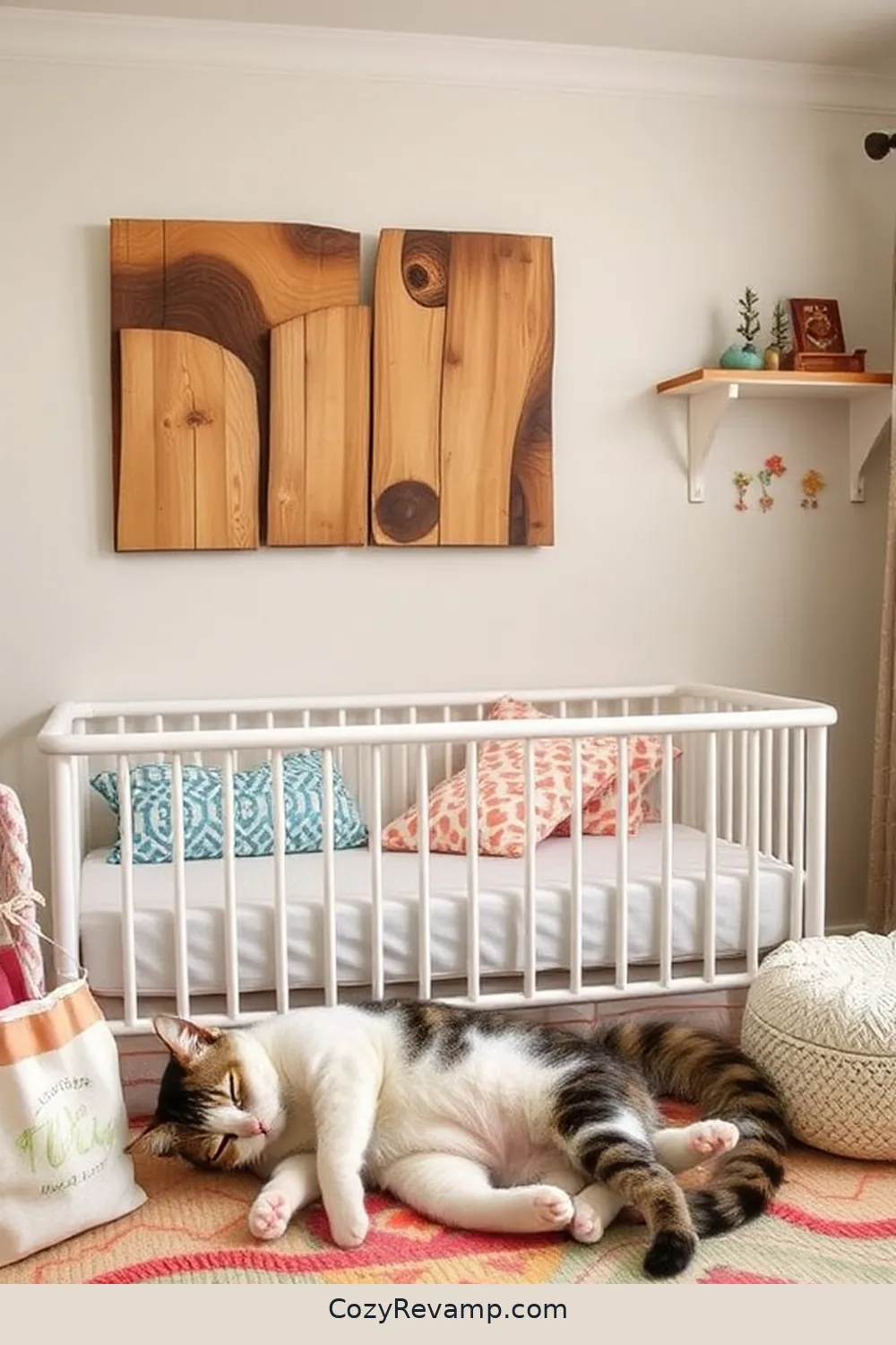 Handcrafted Reclaimed Wood Art for 17 Creative Bohemian Nursery Ideas With Reclaimed Materials