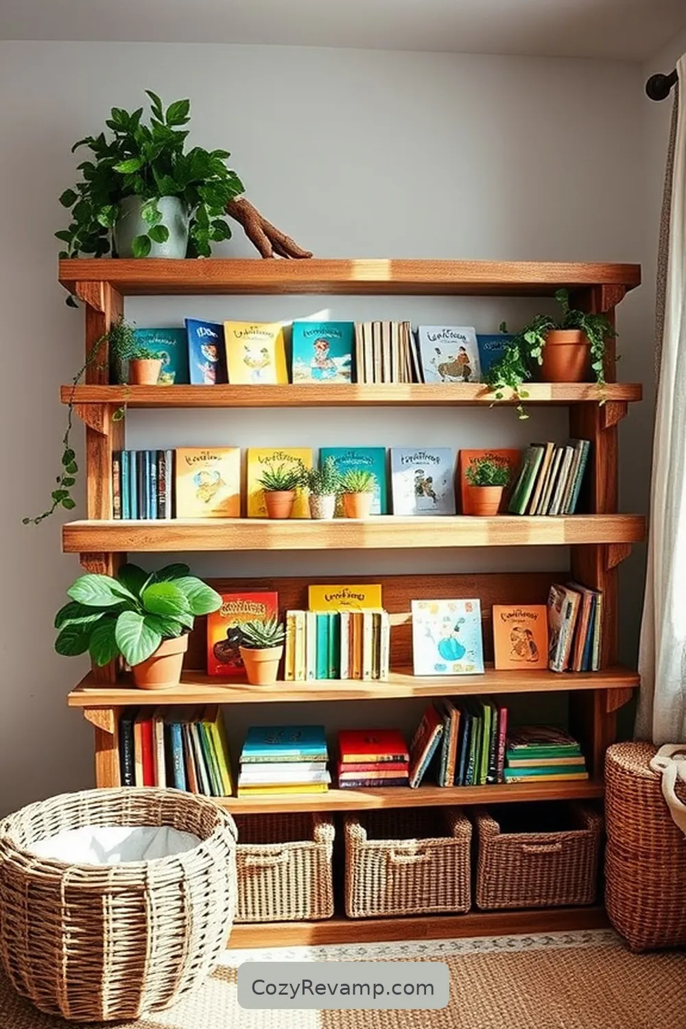 Rustic Bookshelves From Pallets for 17 Creative Bohemian Nursery Ideas With Reclaimed Materials
