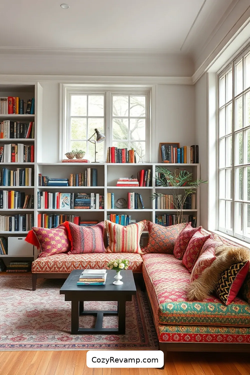 DIY Fabric Cushion Seating for 17 Creative Ways to Design a Minimalist Library With Upcycled Fabric Materials