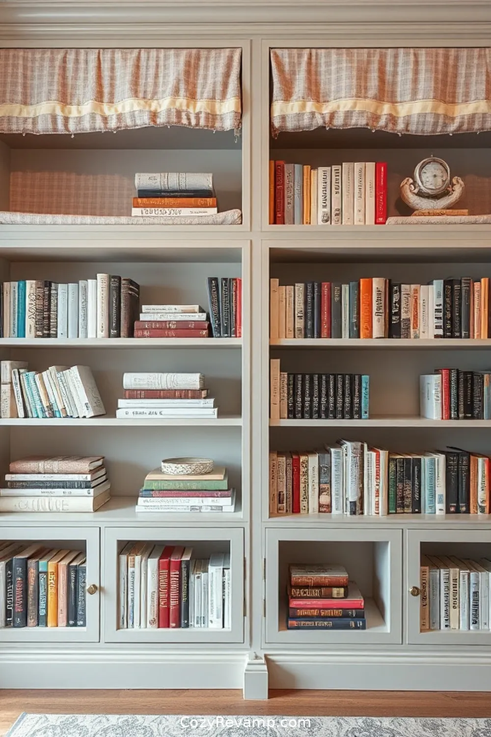 Fabric-Covered Bookshelves for 17 Creative Ways to Design a Minimalist Library With Upcycled Fabric Materials