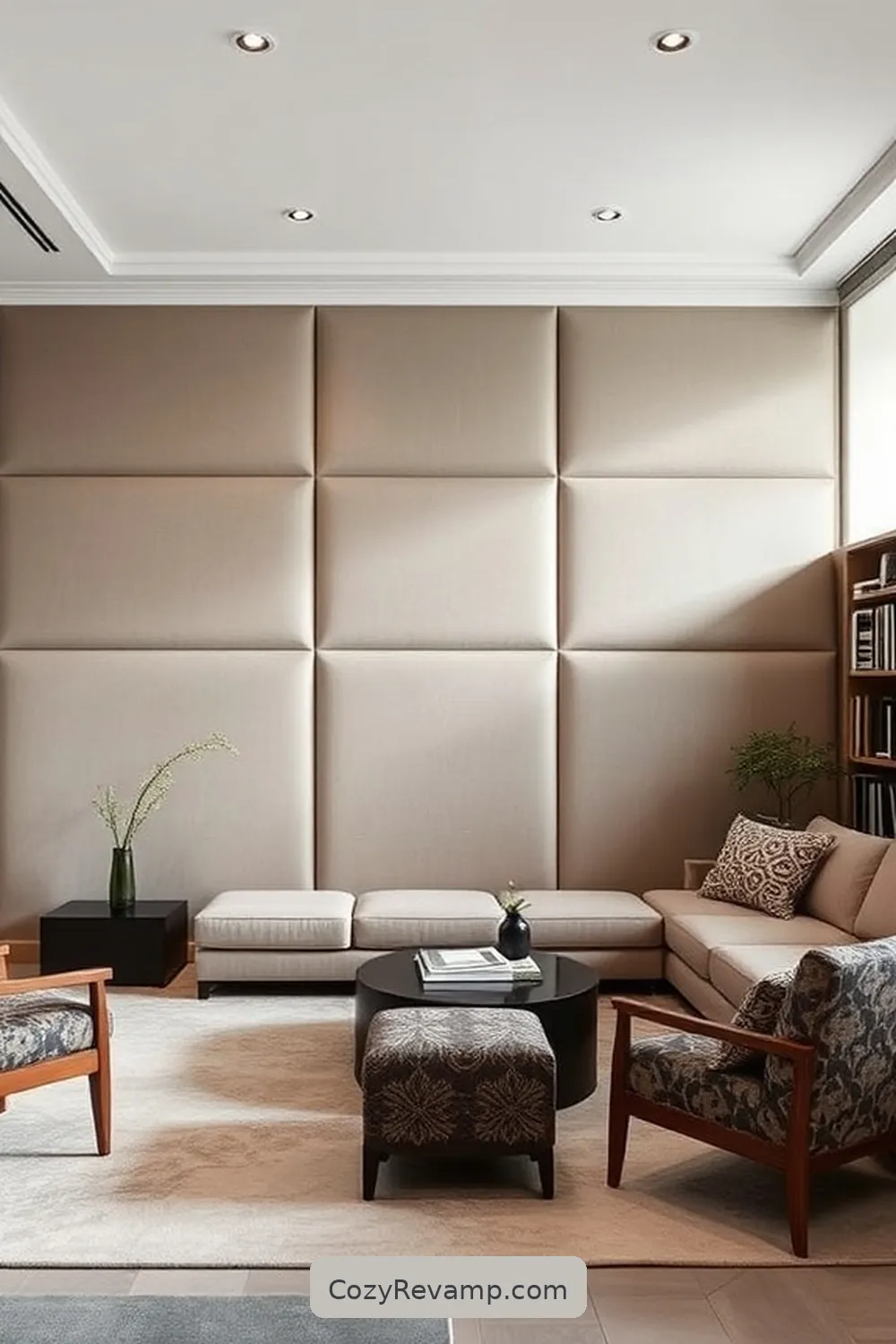 Padded Fabric Wall Panels for 17 Creative Ways to Design a Minimalist Library With Upcycled Fabric Materials