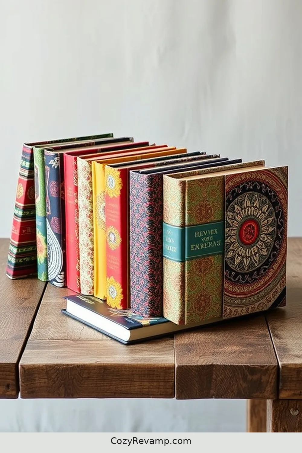 Upcycled Fabric Book Covers for 17 Creative Ways to Design a Minimalist Library With Upcycled Fabric Materials
