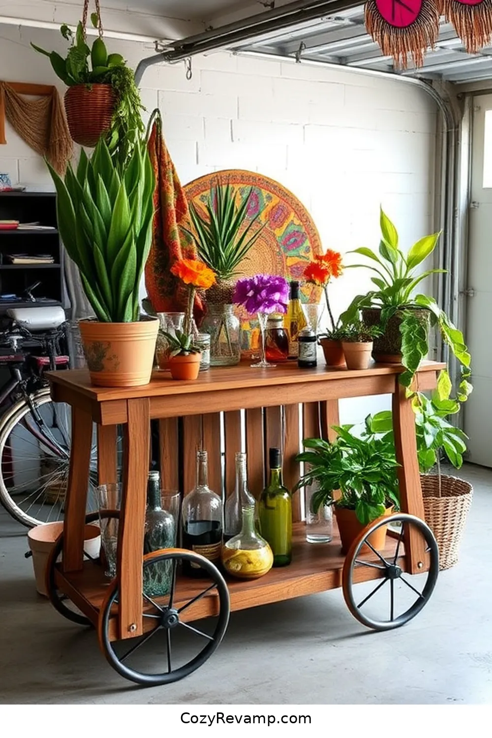 Build a Rustic Bar Cart for 17 Creative Ways to Style a Bohemian Garage With Reclaimed Materials