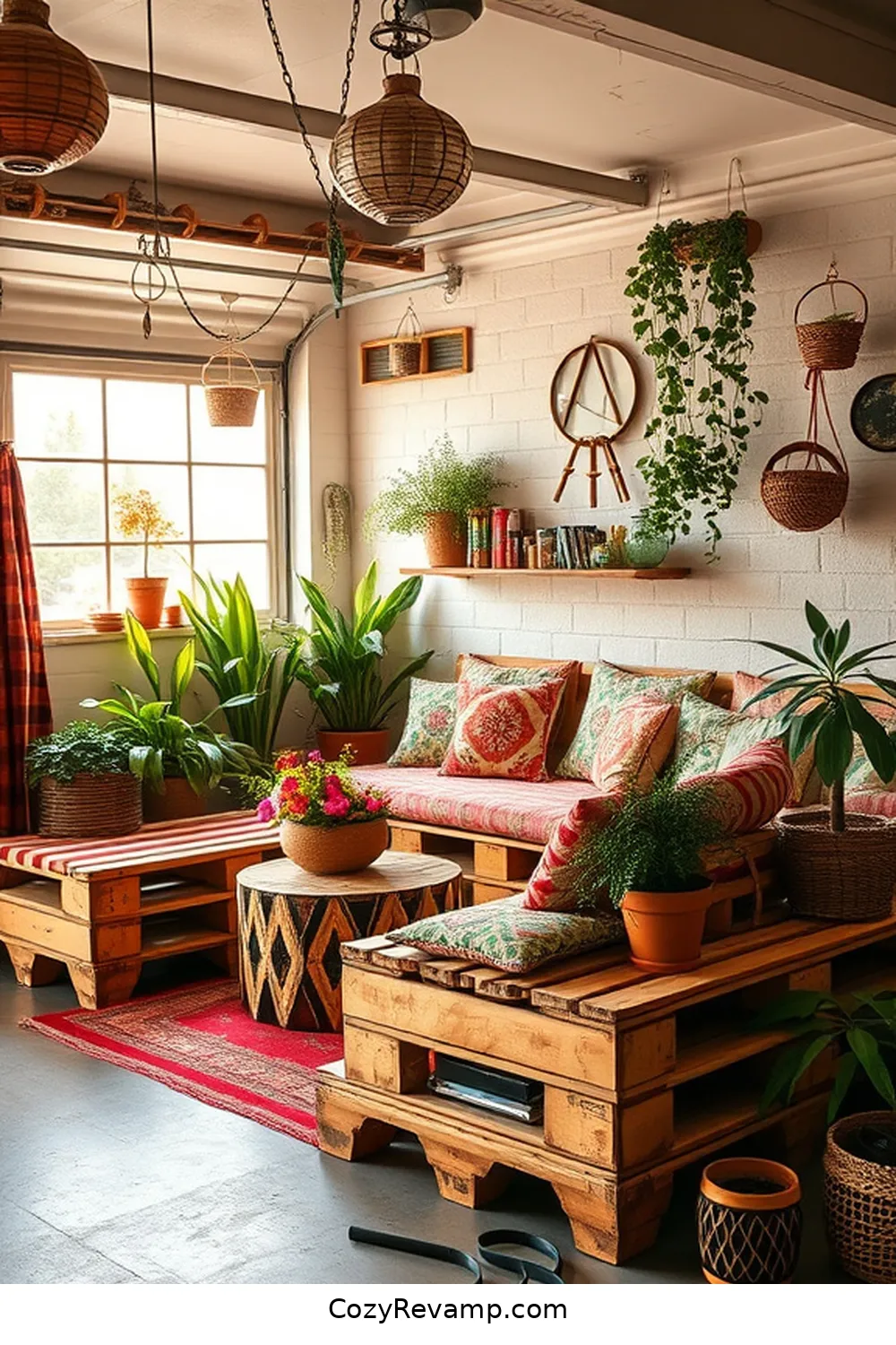 Upcycle Wooden Pallets for Seating for 17 Creative Ways to Style a Bohemian Garage With Reclaimed Materials