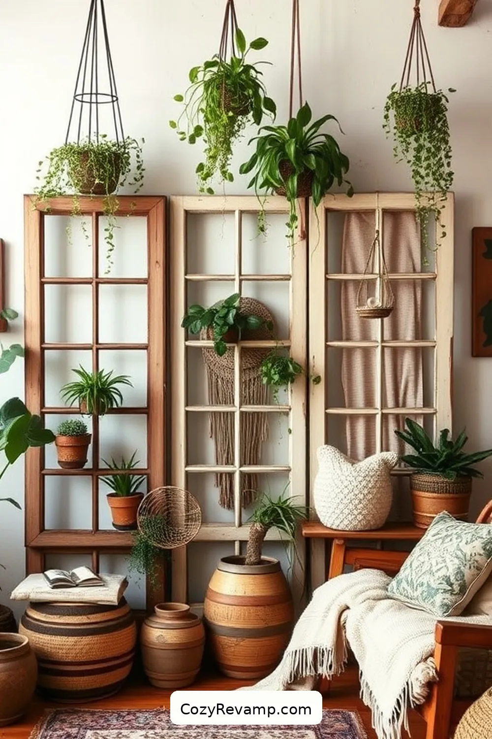 Use Old Windows as Room Dividers for 17 Creative Ways to Style a Bohemian Garage With Reclaimed Materials