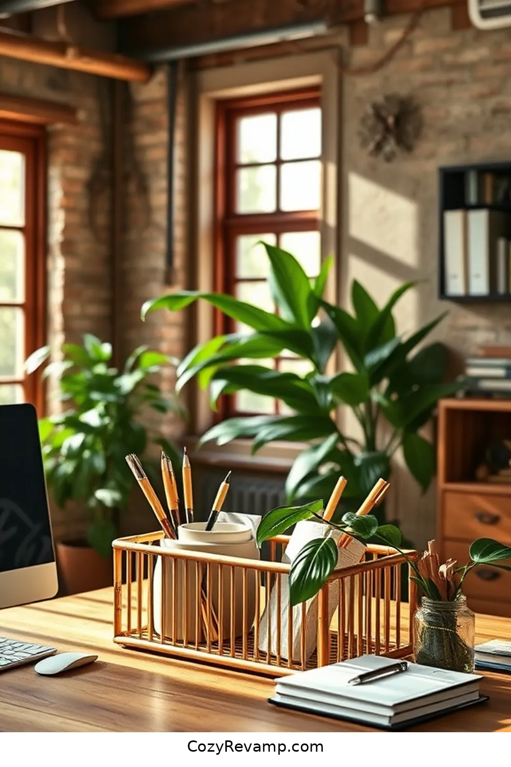 Bamboo Desk Organizers: Keeping Clutter at Bay for 17 Essential Elements of Rustic Home Office Bamboo Material