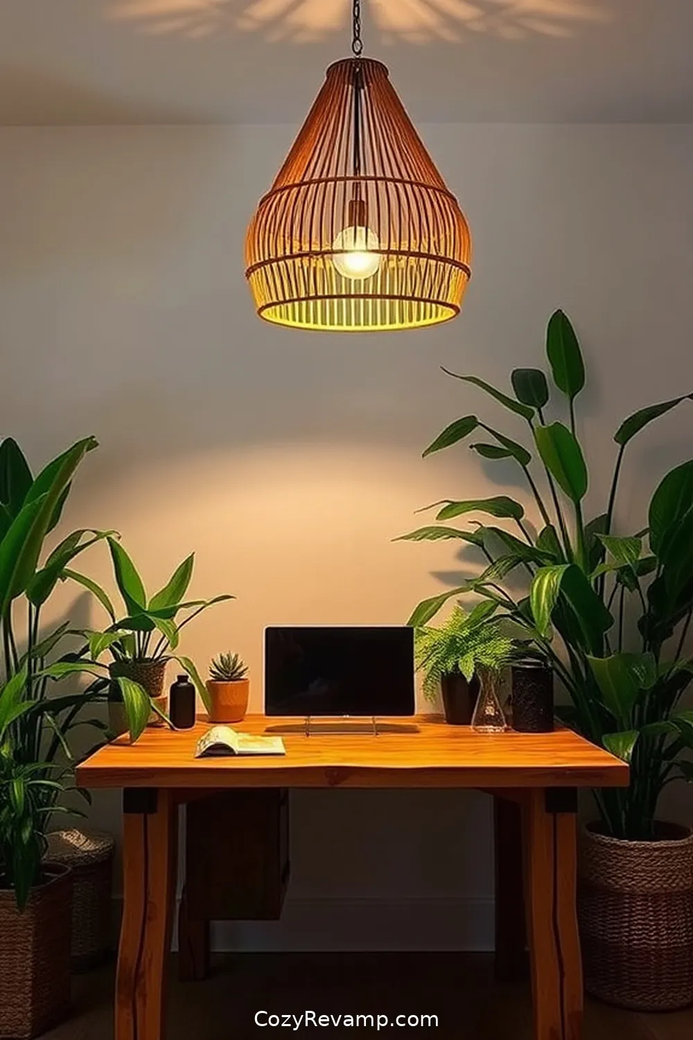 Bamboo Lighting: Illuminating Your Office With Warmth for 17 Essential Elements of Rustic Home Office Bamboo Material