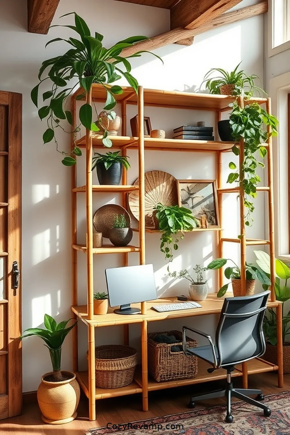 Bamboo Shelving: Stylish Storage Solutions for 17 Essential Elements of Rustic Home Office Bamboo Material