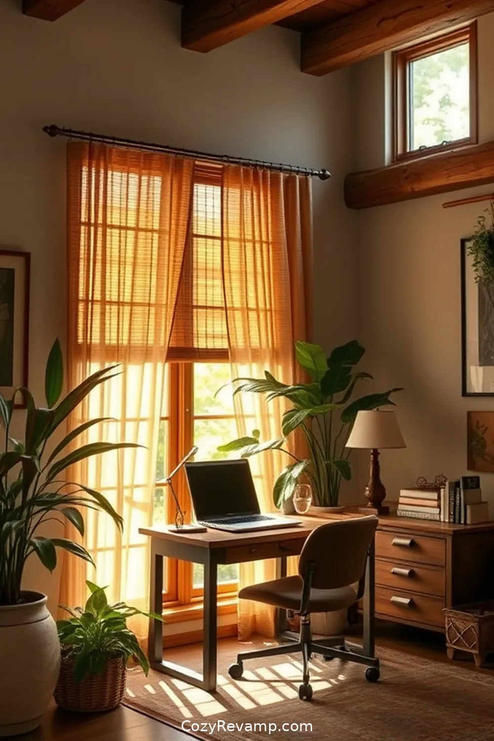 Bamboo Window Treatments: Enhancing Natural Light for 17 Essential Elements of Rustic Home Office Bamboo Material