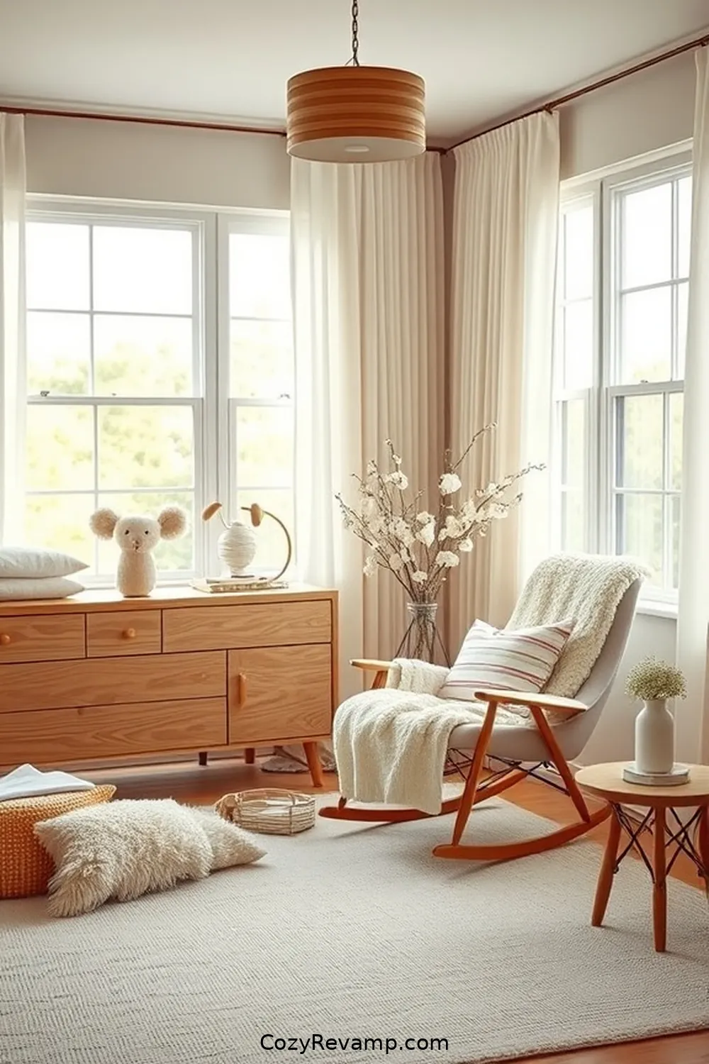 17 Essential Elements of a Mid-Century Modern Nursery Using Organic Cotton Material 5 Mid-Century Modern Rocking Chair for 17 Essential Elements of a Mid-Century Modern Nursery Using Organic Cotton Material