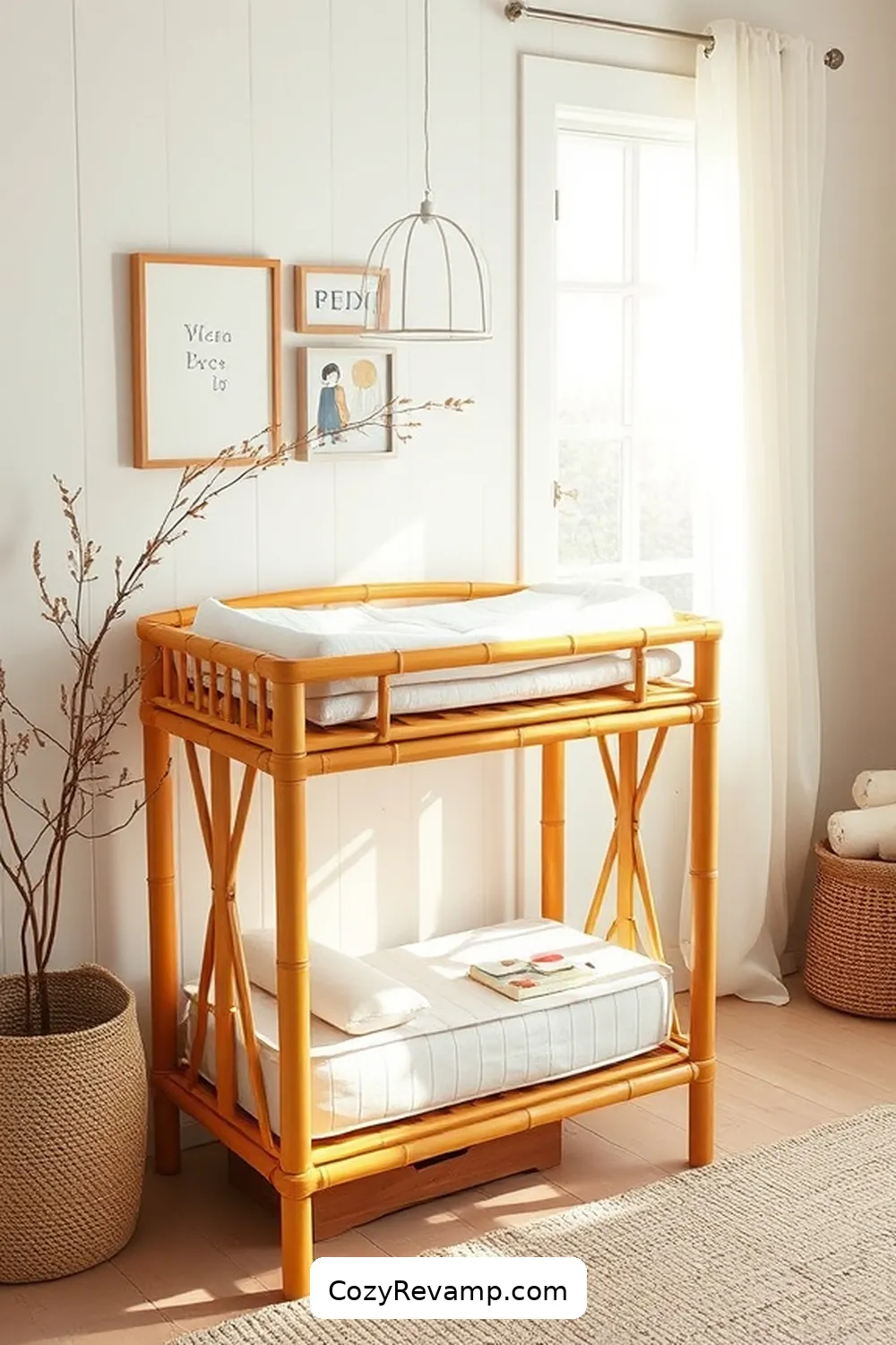 17 Essential Elements of a Rustic Nursery With Bamboo Material 3 Bamboo Changing Table: Functionality Meets Aesthetic for 17 Essential Elements of a Rustic Nursery With Bamboo Material