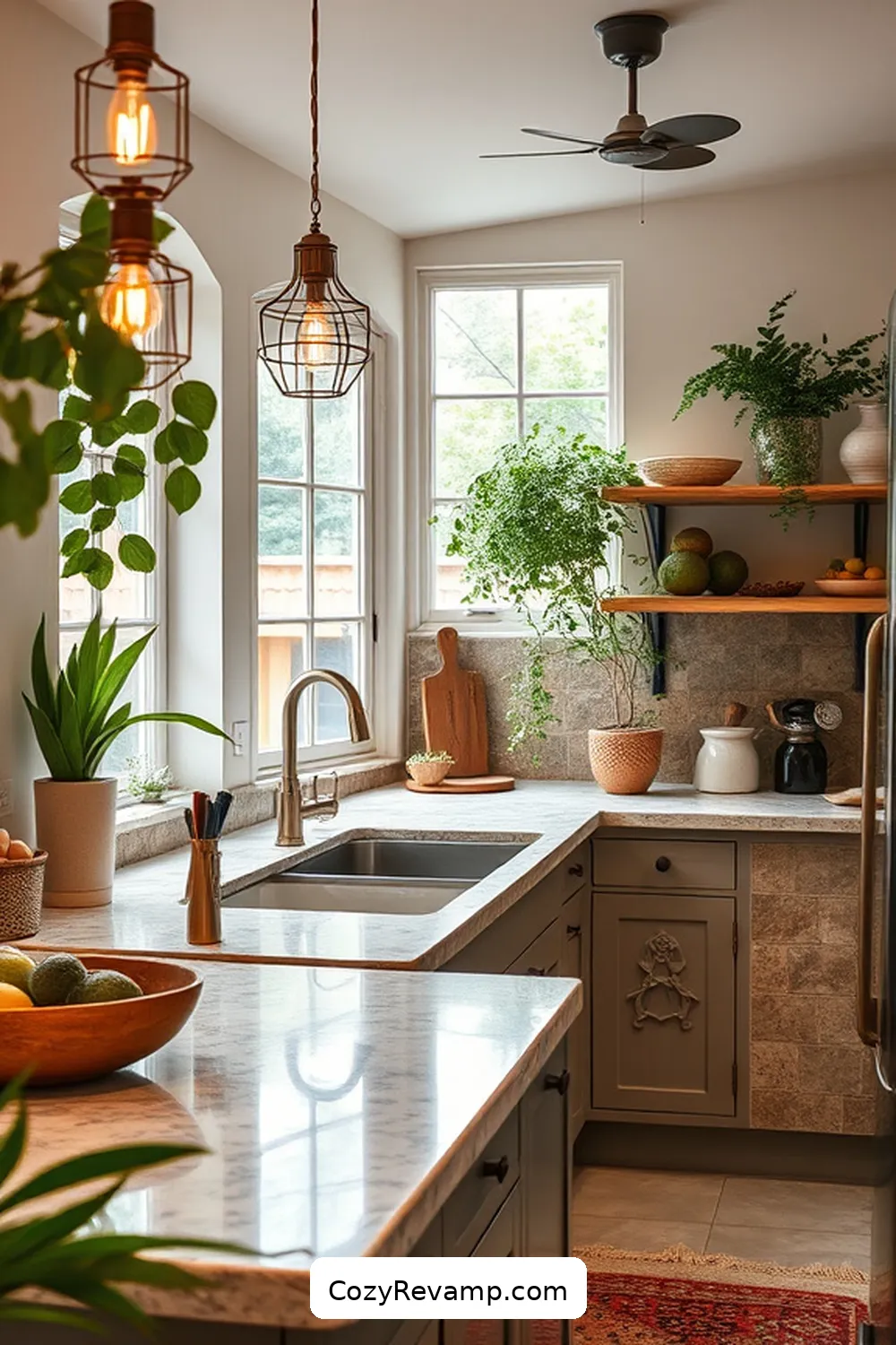 17 Essential Materials for Bohemian Kitchens With Solar Powered Lights 3 Natural Stone for 17 Essential Materials for Bohemian Kitchens With Solar Powered Lights