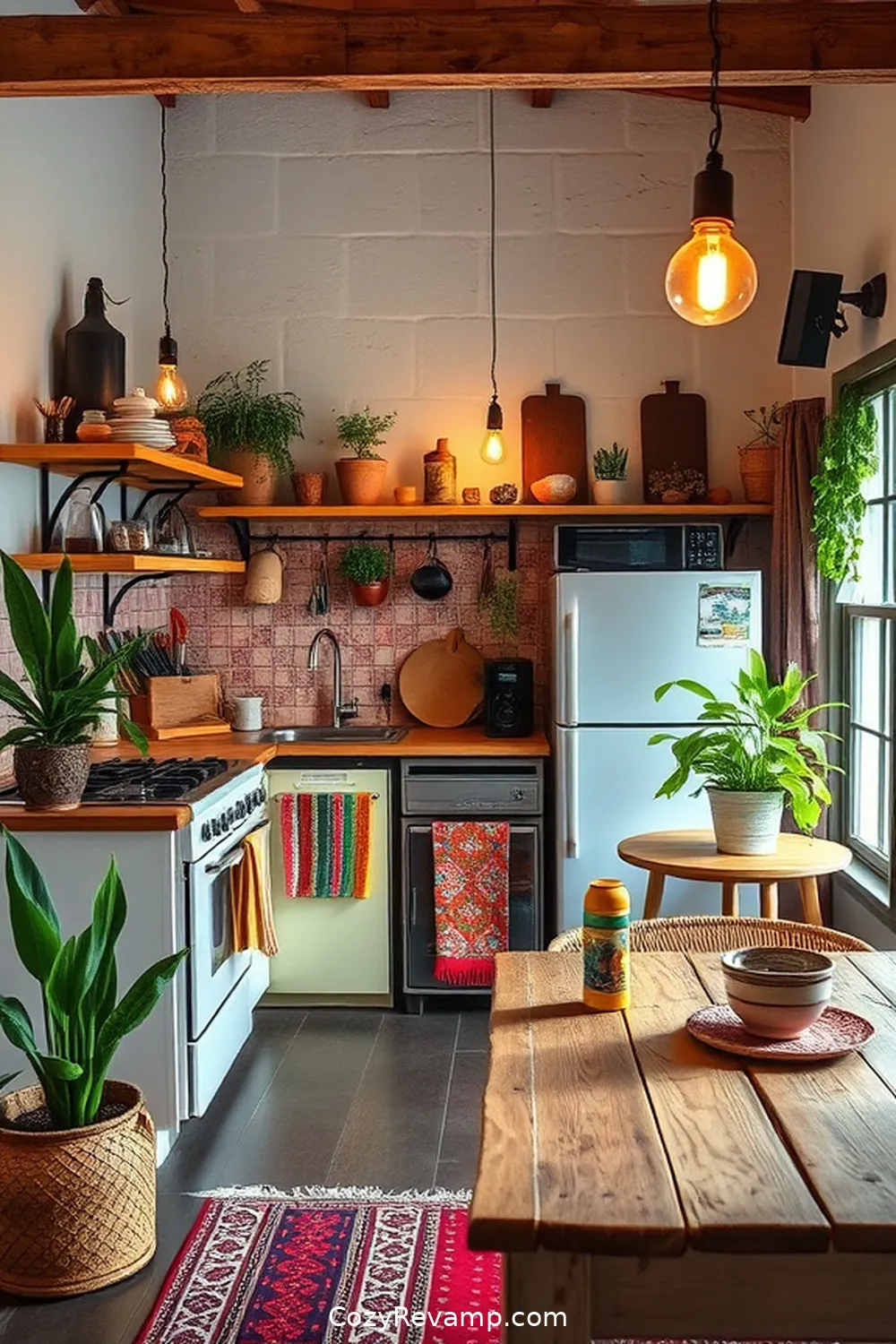 17 Essential Materials for Bohemian Kitchens With Solar Powered Lights 18 Upcycled Furniture for 17 Essential Materials for Bohemian Kitchens With Solar Powered Lights