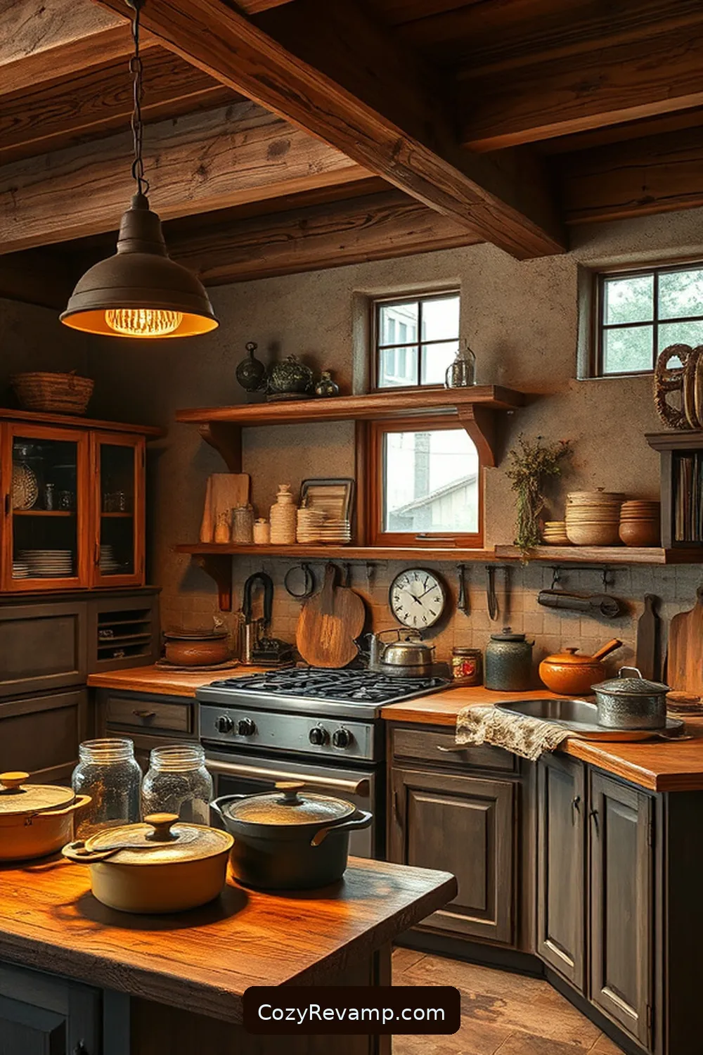 Glass Accents for 17 Essential Materials for Rustic Kitchens With Solar-Powered Lights
