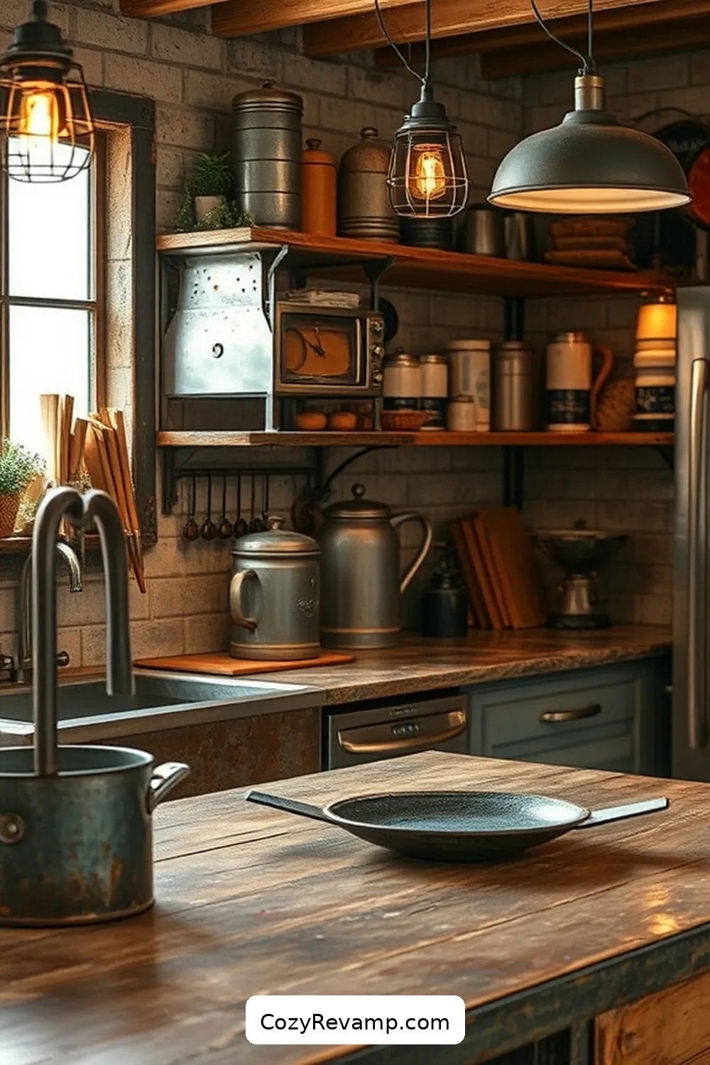 Salvaged Metal for 17 Essential Materials for Rustic Kitchens With Solar-Powered Lights