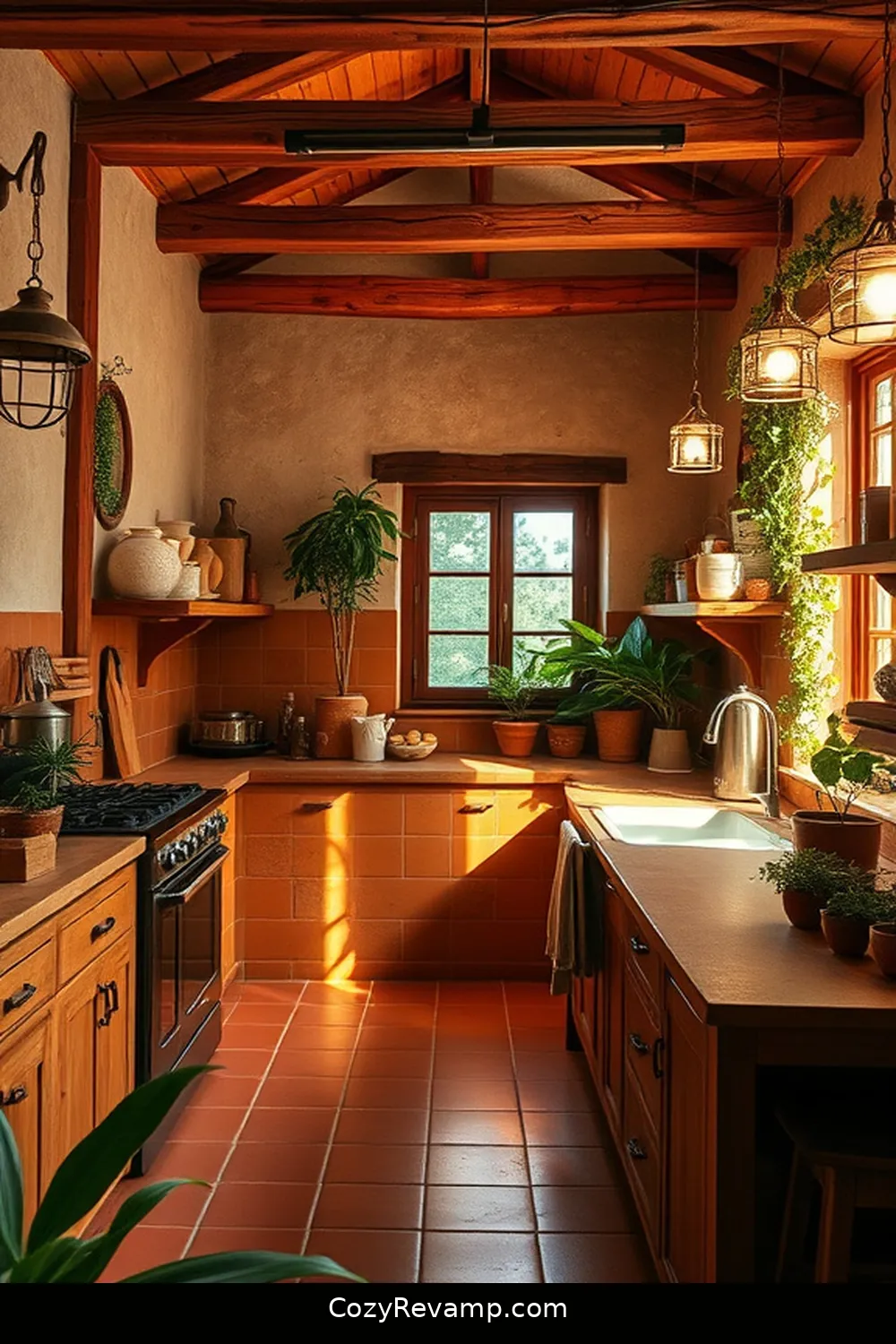 Terracotta Tiles for 17 Essential Materials for Rustic Kitchens With Solar-Powered Lights