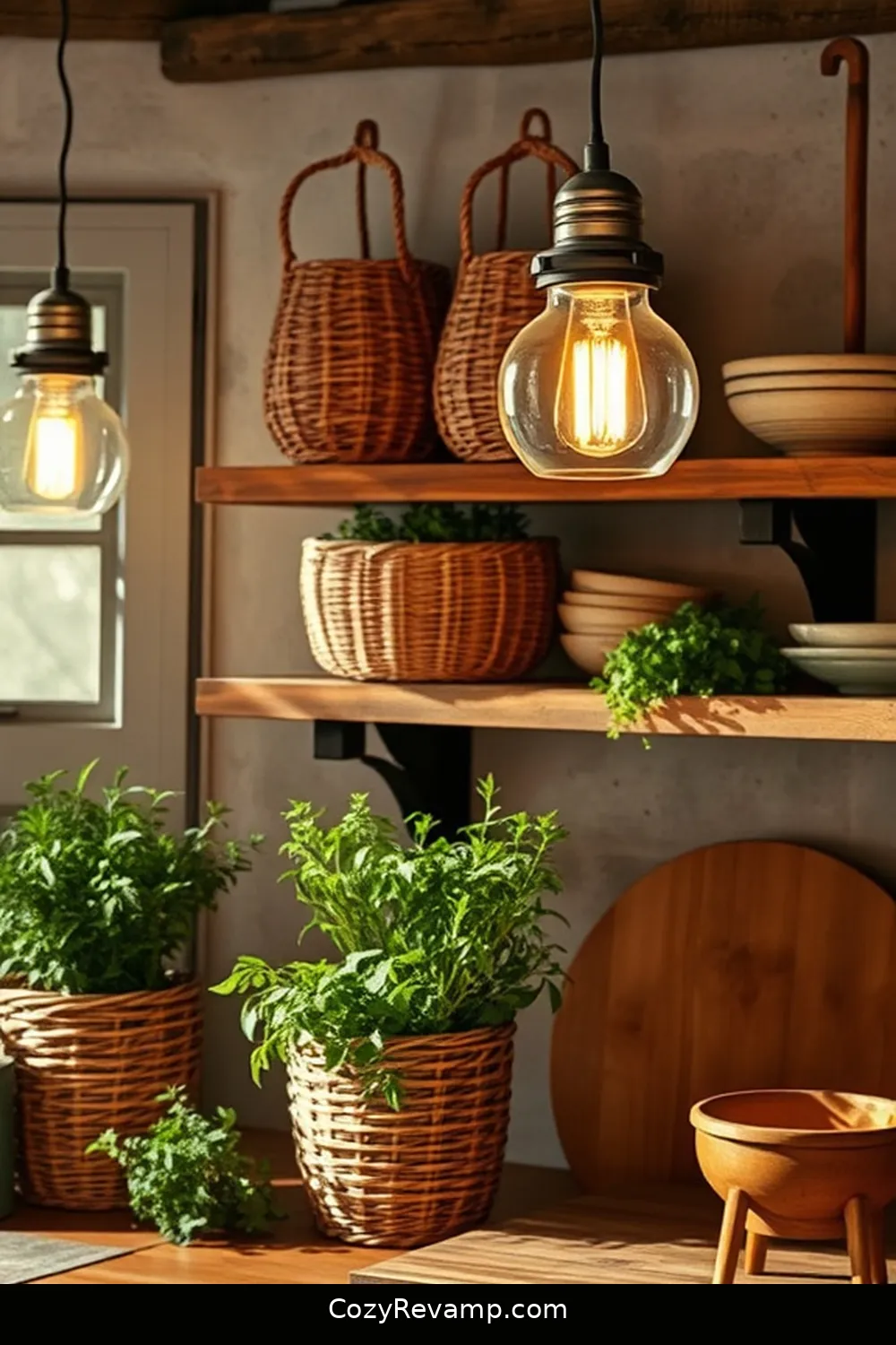 Woven Baskets for 17 Essential Materials for Rustic Kitchens With Solar-Powered Lights