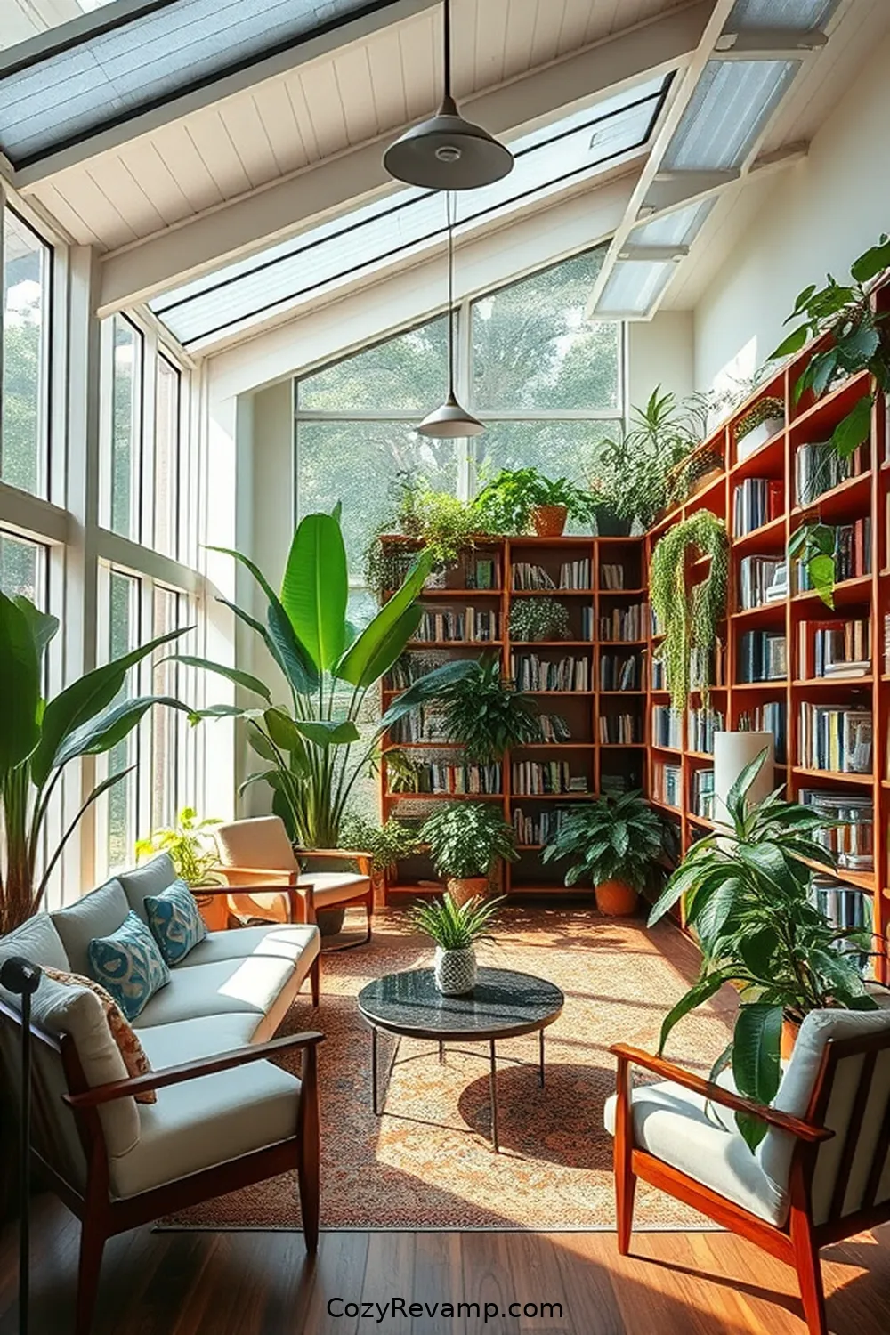 17 Essential Materials for a Mid-Century Modern Library With Solar-Powered Lights 17 Indoor Plants for Air Quality for 17 Essential Materials for a Mid-Century Modern Library With Solar-Powered Lights