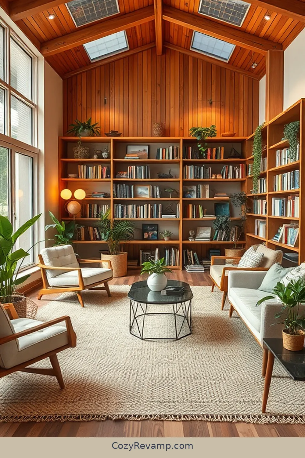 17 Essential Materials for a Mid-Century Modern Library With Solar-Powered Lights 5 Natural Fiber Rugs for 17 Essential Materials for a Mid-Century Modern Library With Solar-Powered Lights