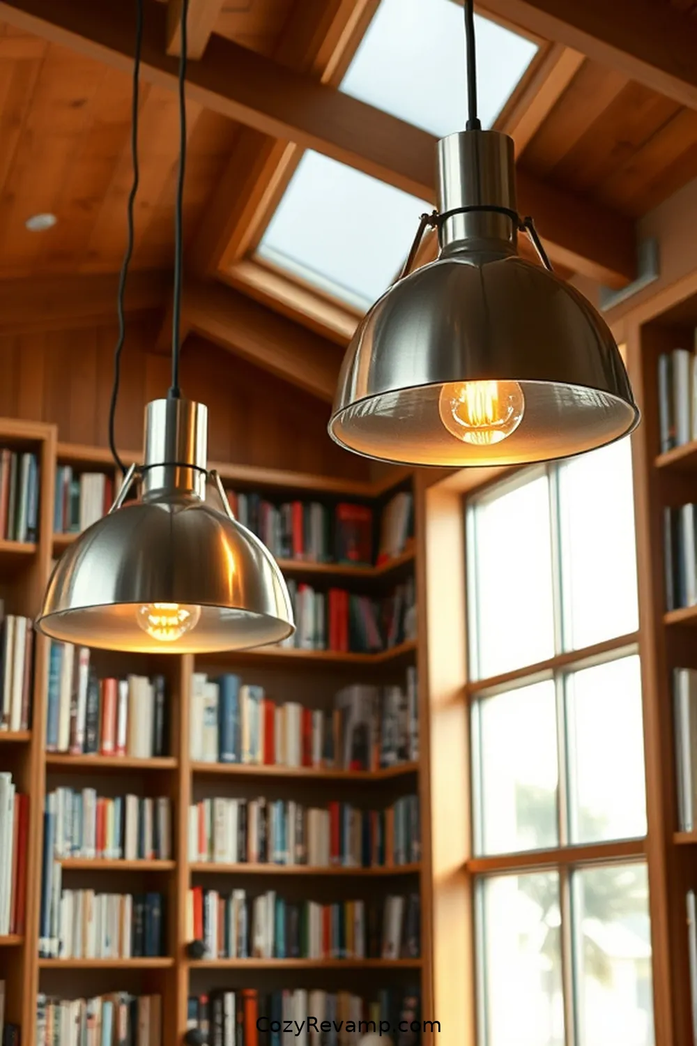 17 Essential Materials for a Mid-Century Modern Library With Solar-Powered Lights 3 Recycled Metal for Lighting Fixtures for 17 Essential Materials for a Mid-Century Modern Library With Solar-Powered Lights