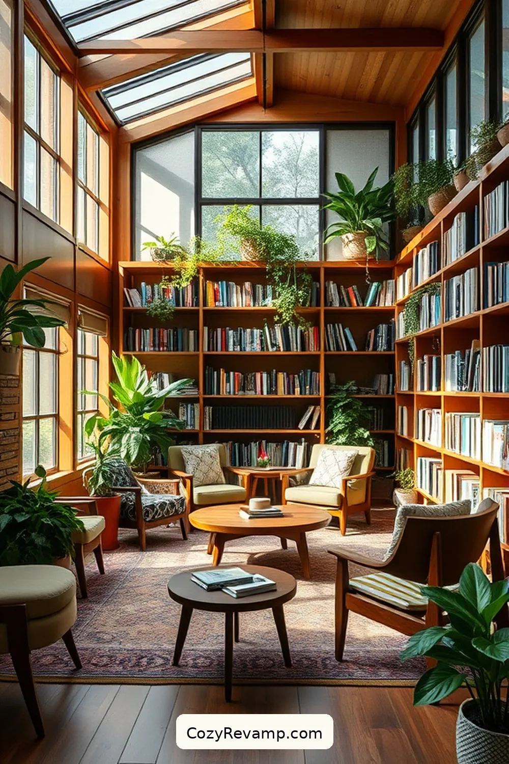 17 Essential Materials for a Mid-Century Modern Library With Solar-Powered Lights 13 Upcycled Furniture Pieces for 17 Essential Materials for a Mid-Century Modern Library With Solar-Powered Lights
