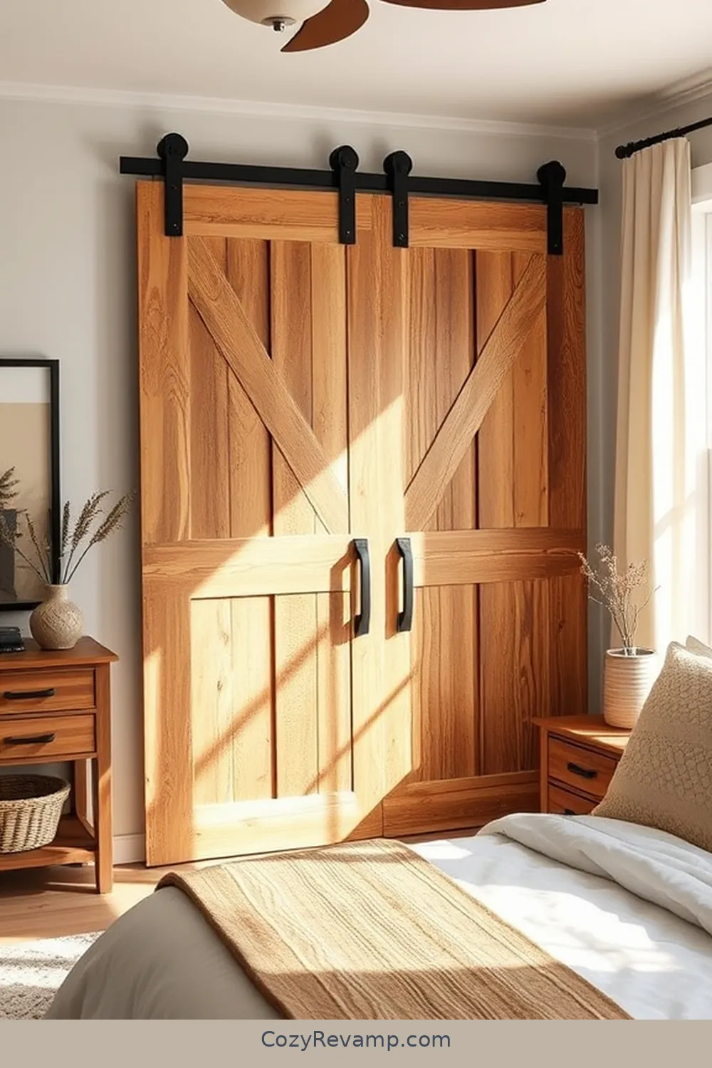17 Stunning Ideas for a Rustic Bedroom With Recycled Wood Material 6 Barn Door Closet for 17 Stunning Ideas for a Rustic Bedroom With Recycled Wood Material