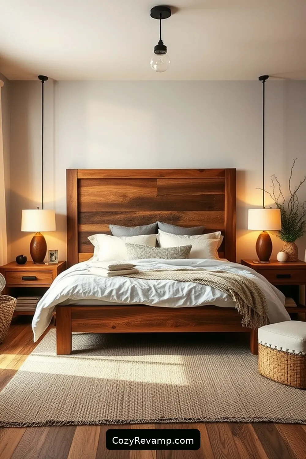 17 Stunning Ideas for a Rustic Bedroom With Recycled Wood Material 2 Reclaimed Wood Headboard for 17 Stunning Ideas for a Rustic Bedroom With Recycled Wood Material