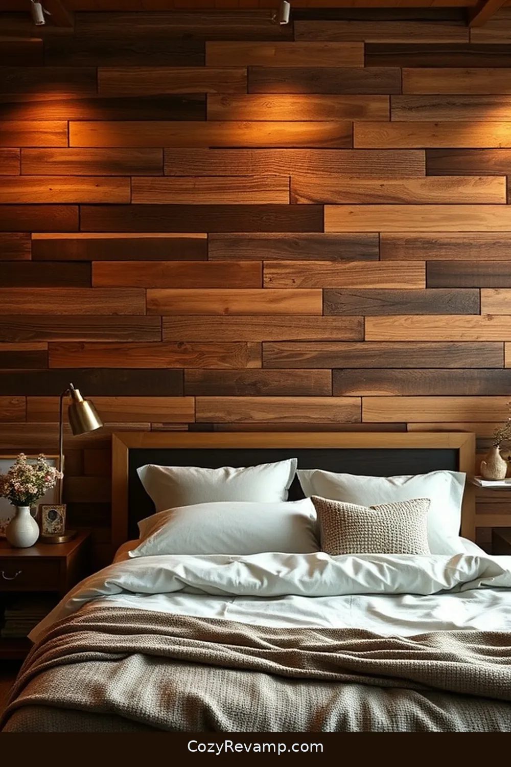 17 Stunning Ideas for a Rustic Bedroom With Recycled Wood Material 3 Rustic Wood Accent Wall for 17 Stunning Ideas for a Rustic Bedroom With Recycled Wood Material