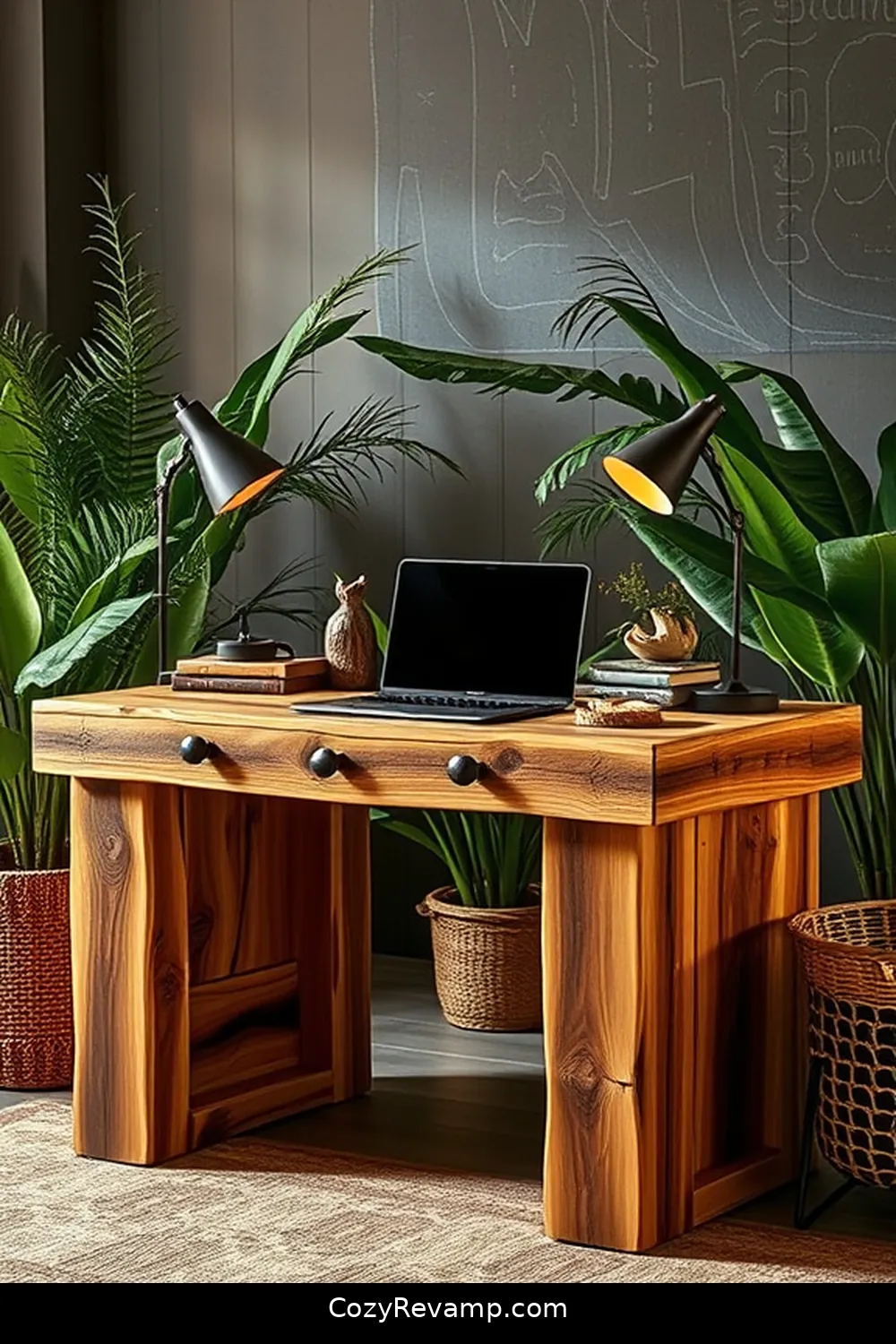17 Stunning Ideas for a Rustic Bedroom With Recycled Wood Material 9 Rustic Wood Desk for 17 Stunning Ideas for a Rustic Bedroom With Recycled Wood Material